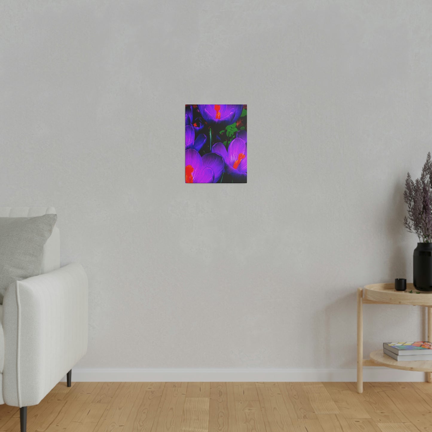 Purple Flowers on Matte Canvas, Stretched, 0.75"