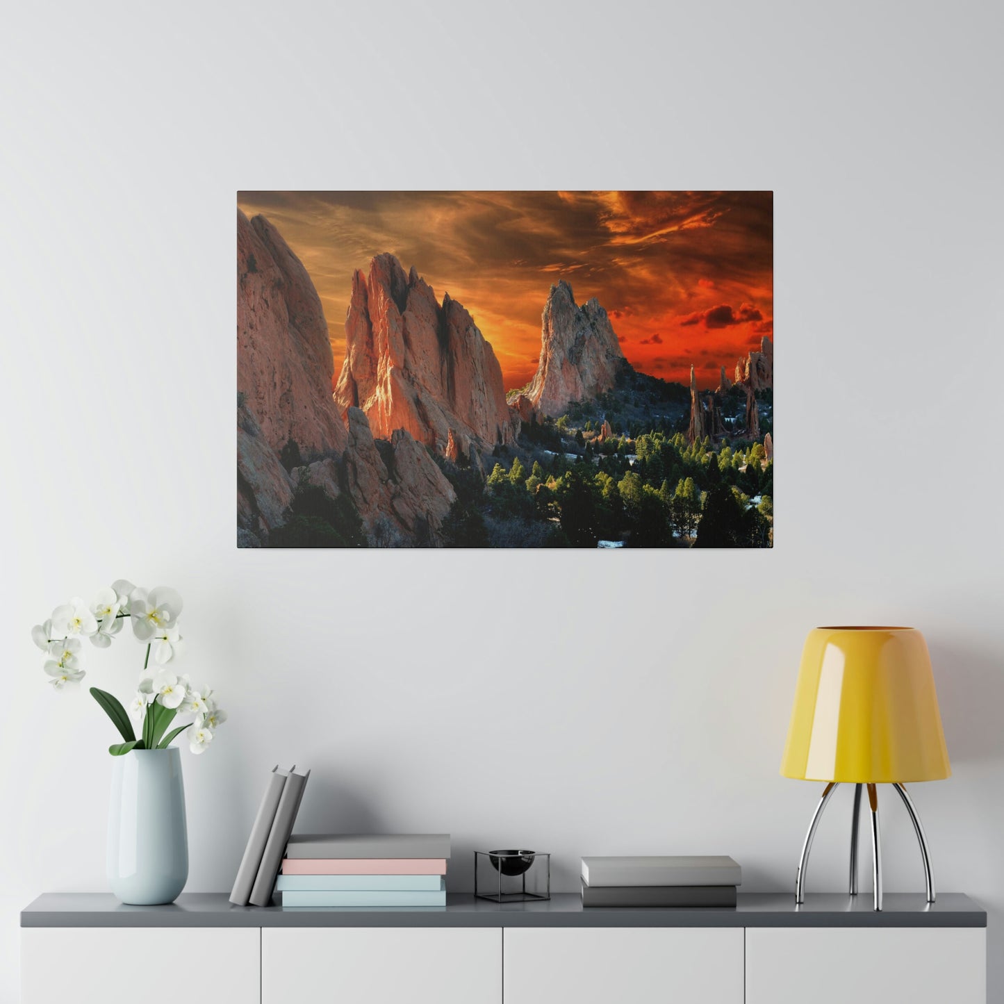 Sunset at Garden of the gods on Matte Canvas, Stretched, 0.75"