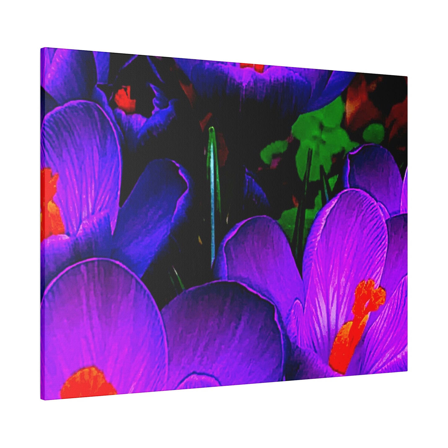 Purple Flowers on Matte Canvas, Stretched, 0.75"