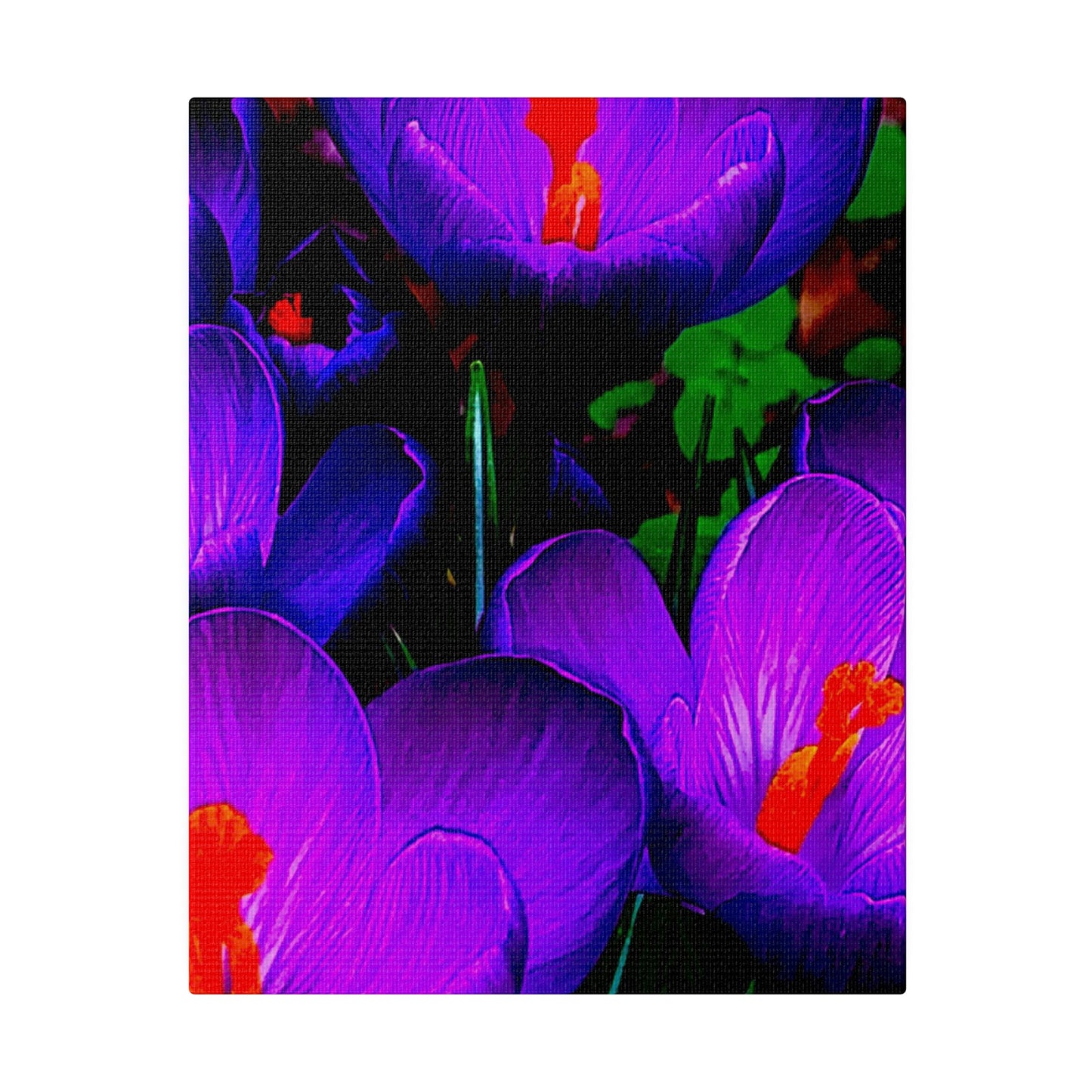 Purple Flowers on Matte Canvas, Stretched, 0.75"