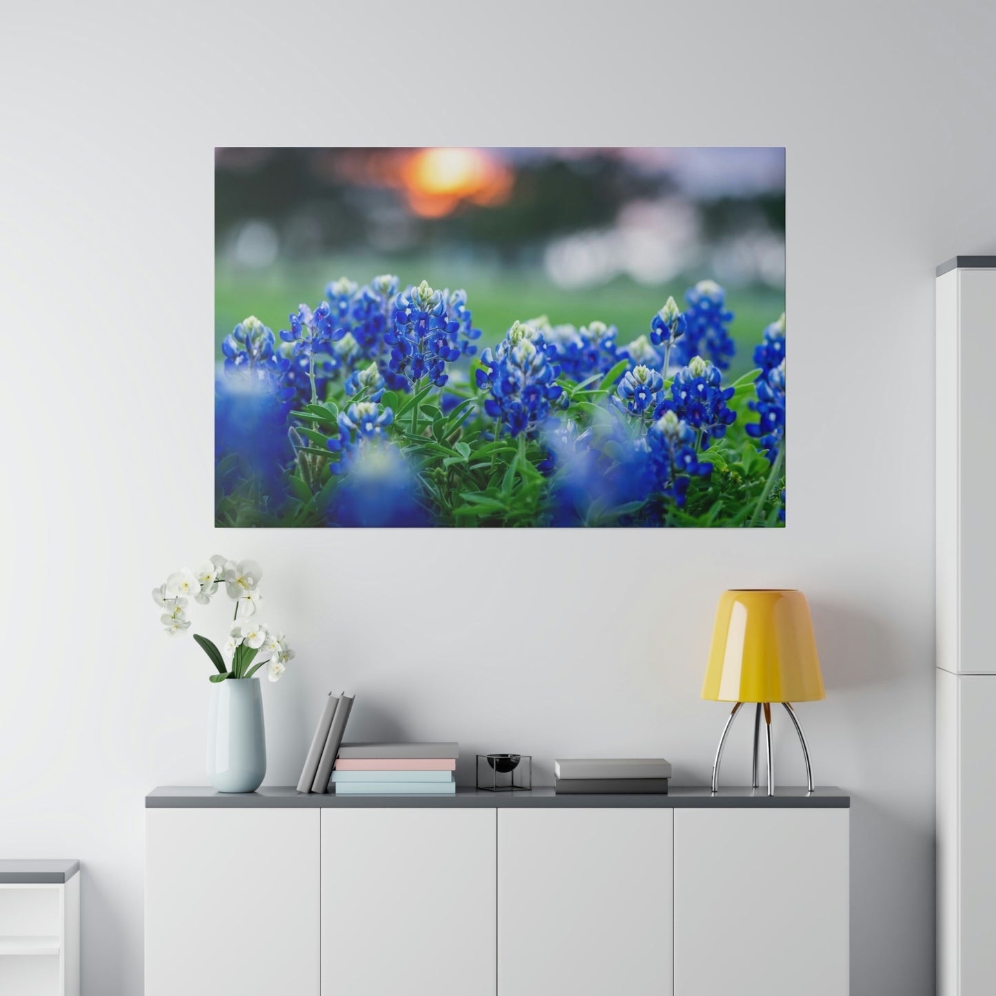 Blue Bonnets on matte Canvas, Stretched, 0.75"