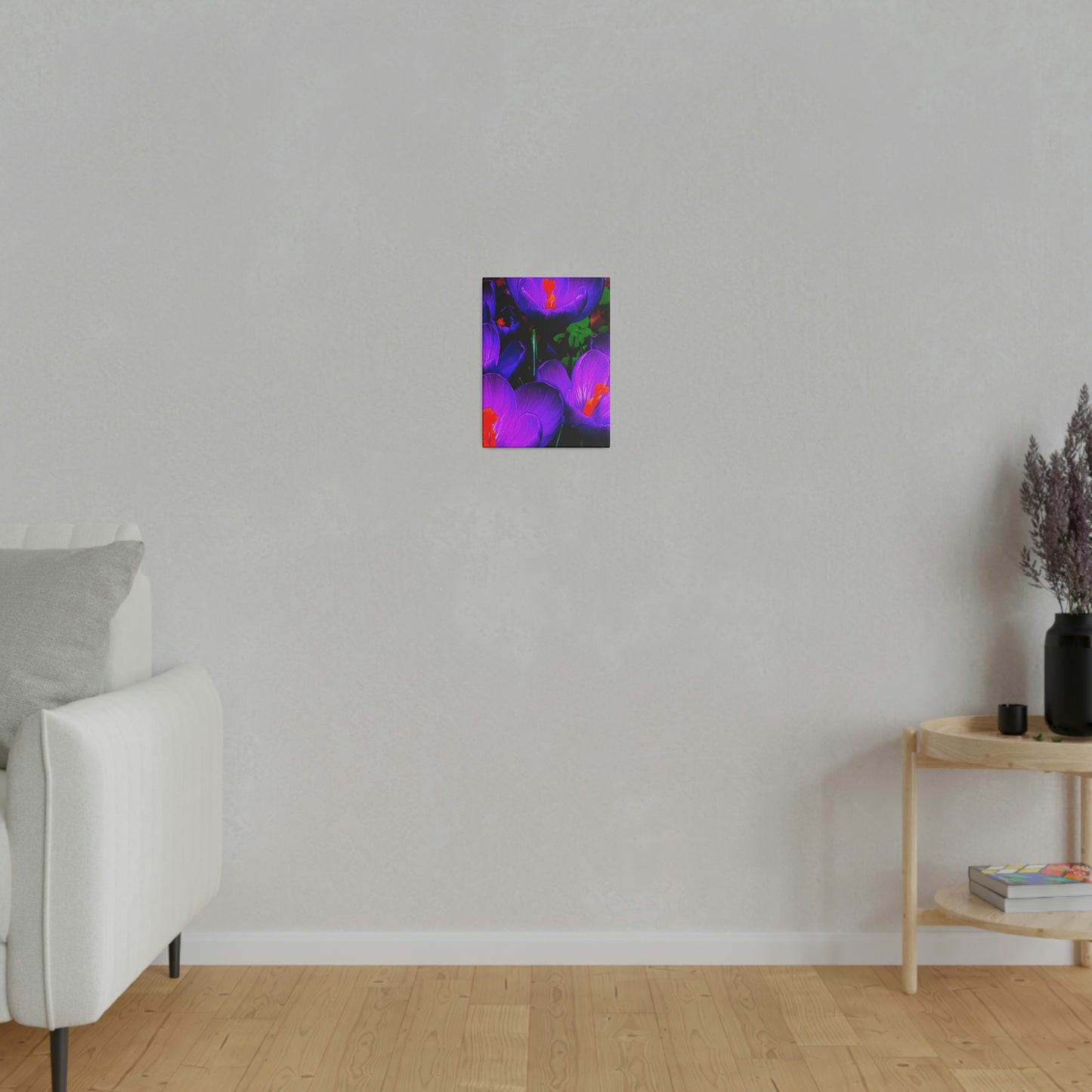 Purple Flowers on Matte Canvas, Stretched, 0.75"