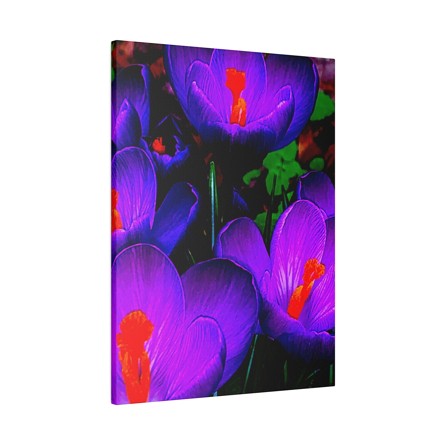 Purple Flowers on Matte Canvas, Stretched, 0.75"