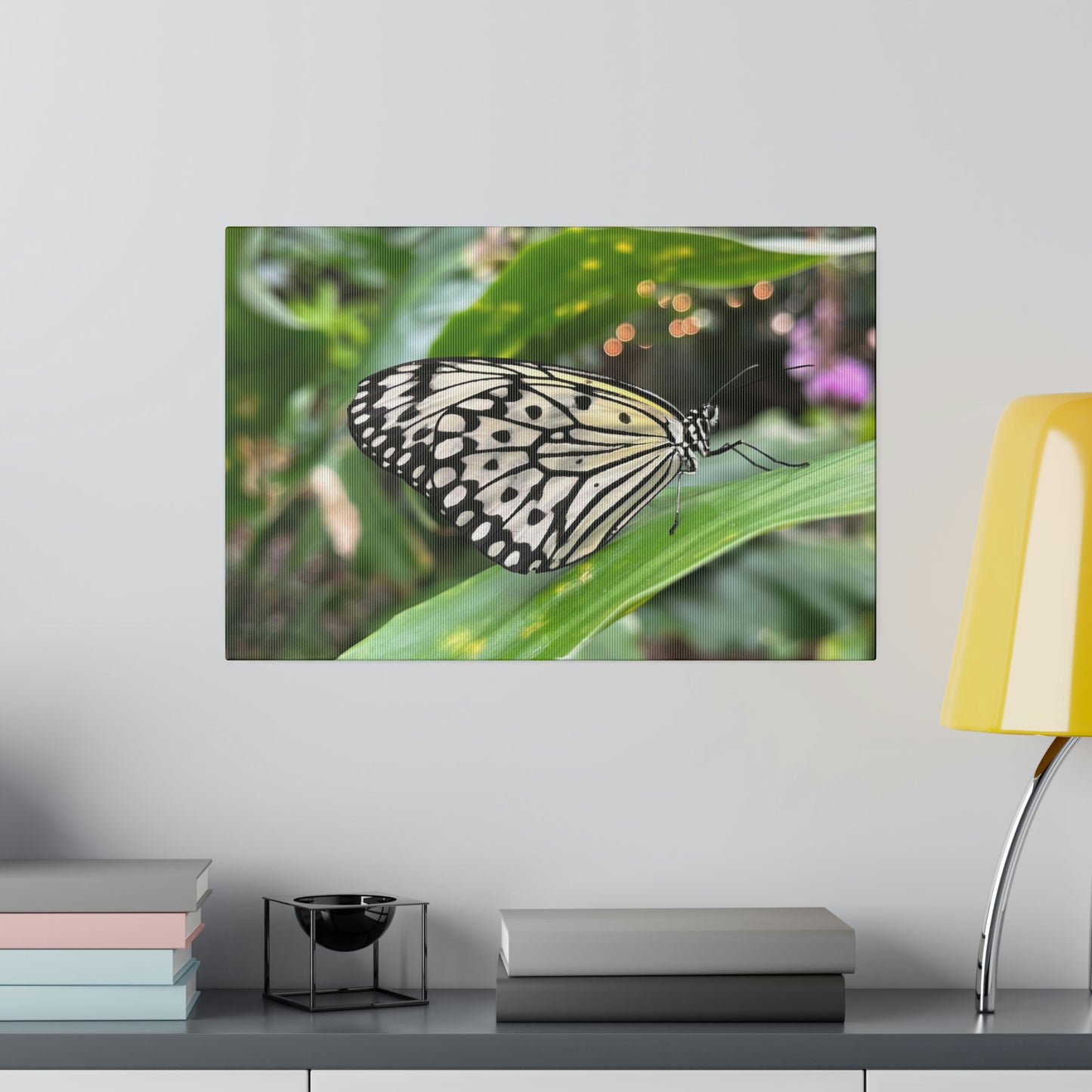 Black and White Butterfly on Matte Canvas, Stretched, 0.75"