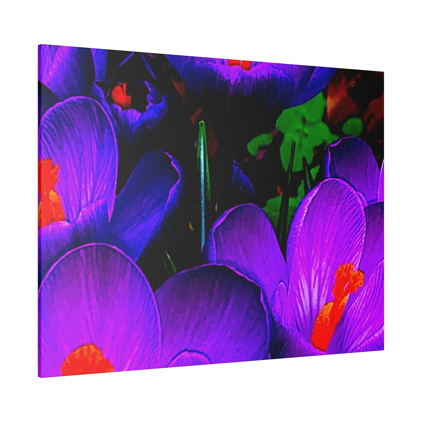 Purple Flowers on Matte Canvas, Stretched, 0.75"