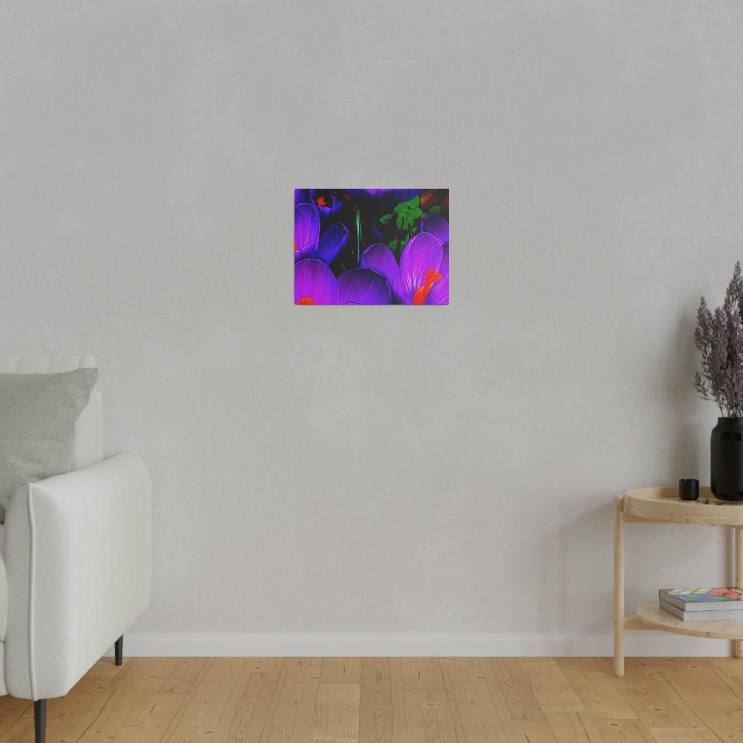 Purple Flowers on Matte Canvas, Stretched, 0.75"