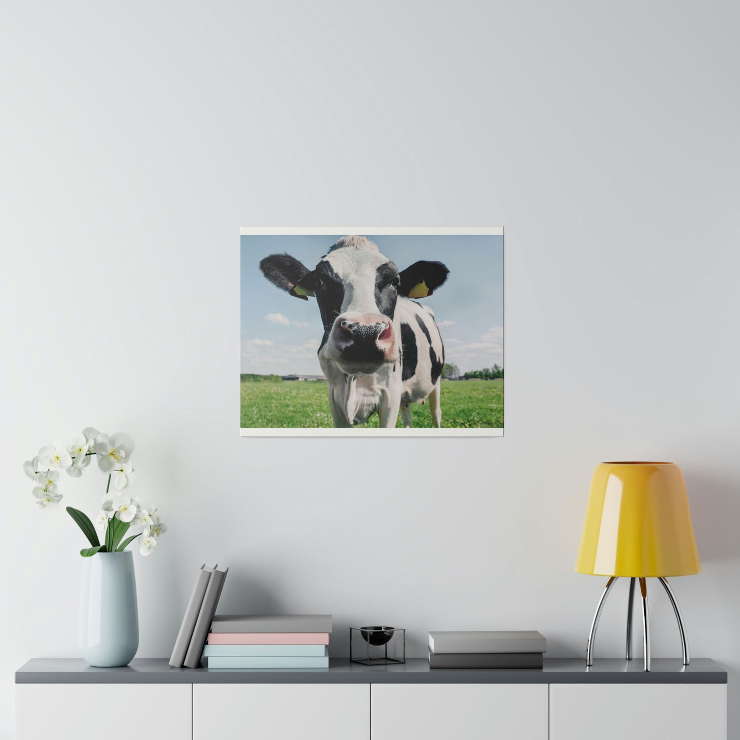 Black and White Cow, Matte Canvas, Stretched, 0.75"