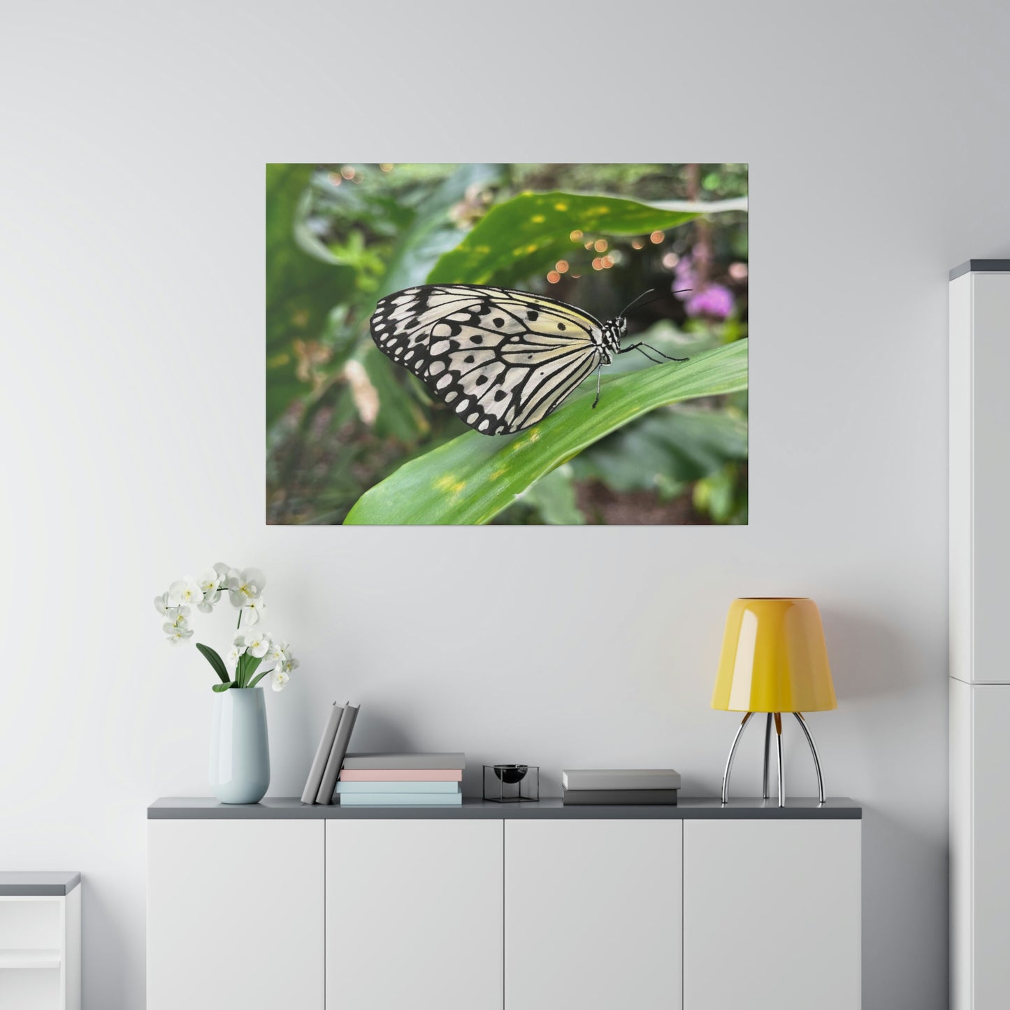 Black and White Butterfly on Matte Canvas, Stretched, 0.75"