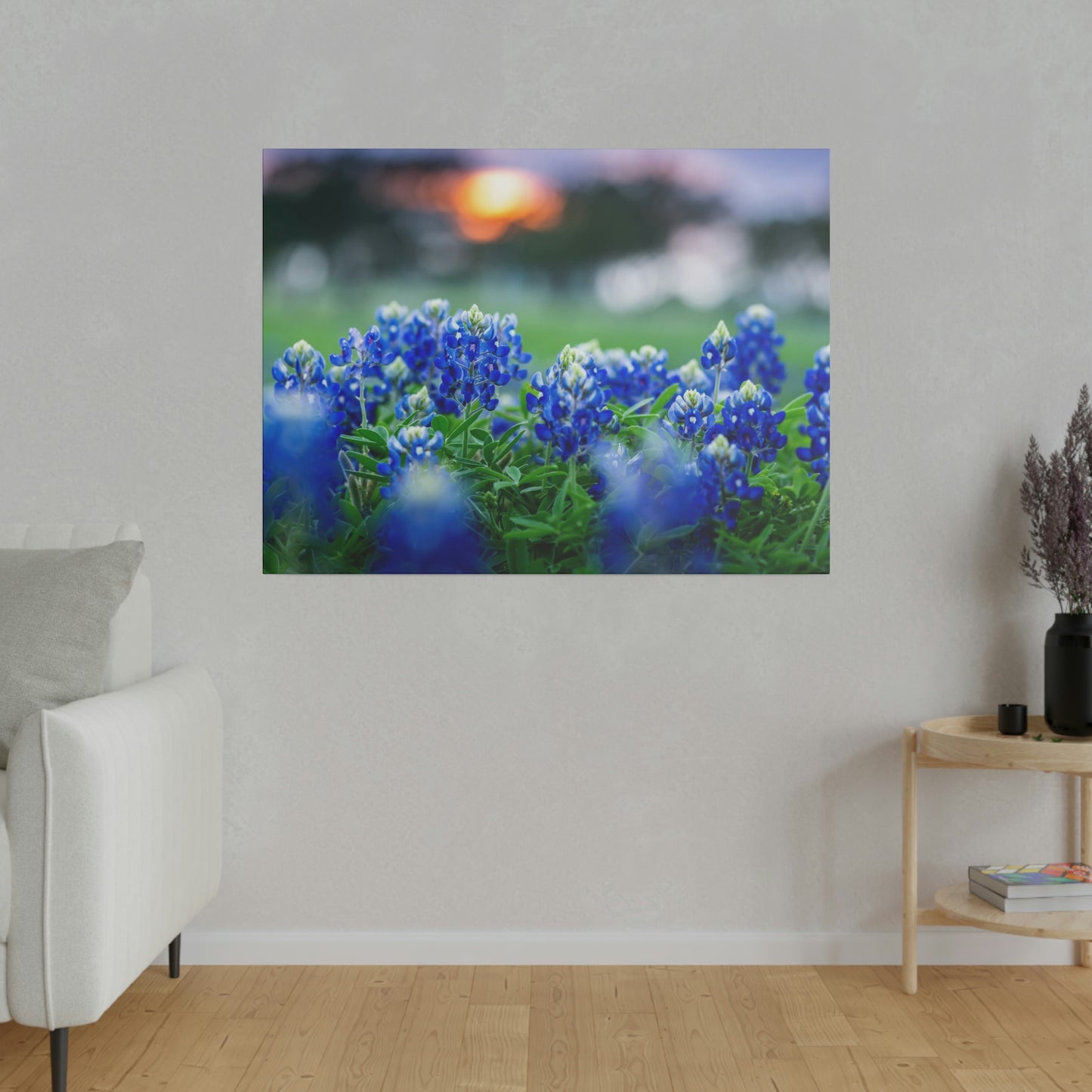 Blue Bonnets on matte Canvas, Stretched, 0.75"