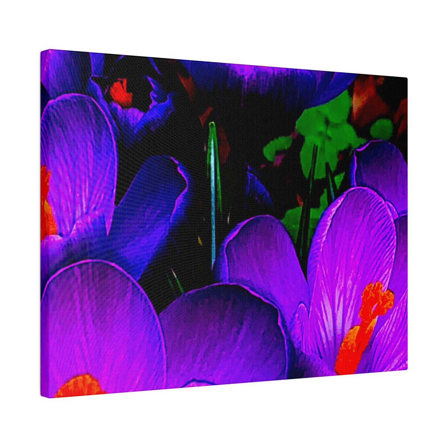 Purple Flowers on Matte Canvas, Stretched, 0.75"