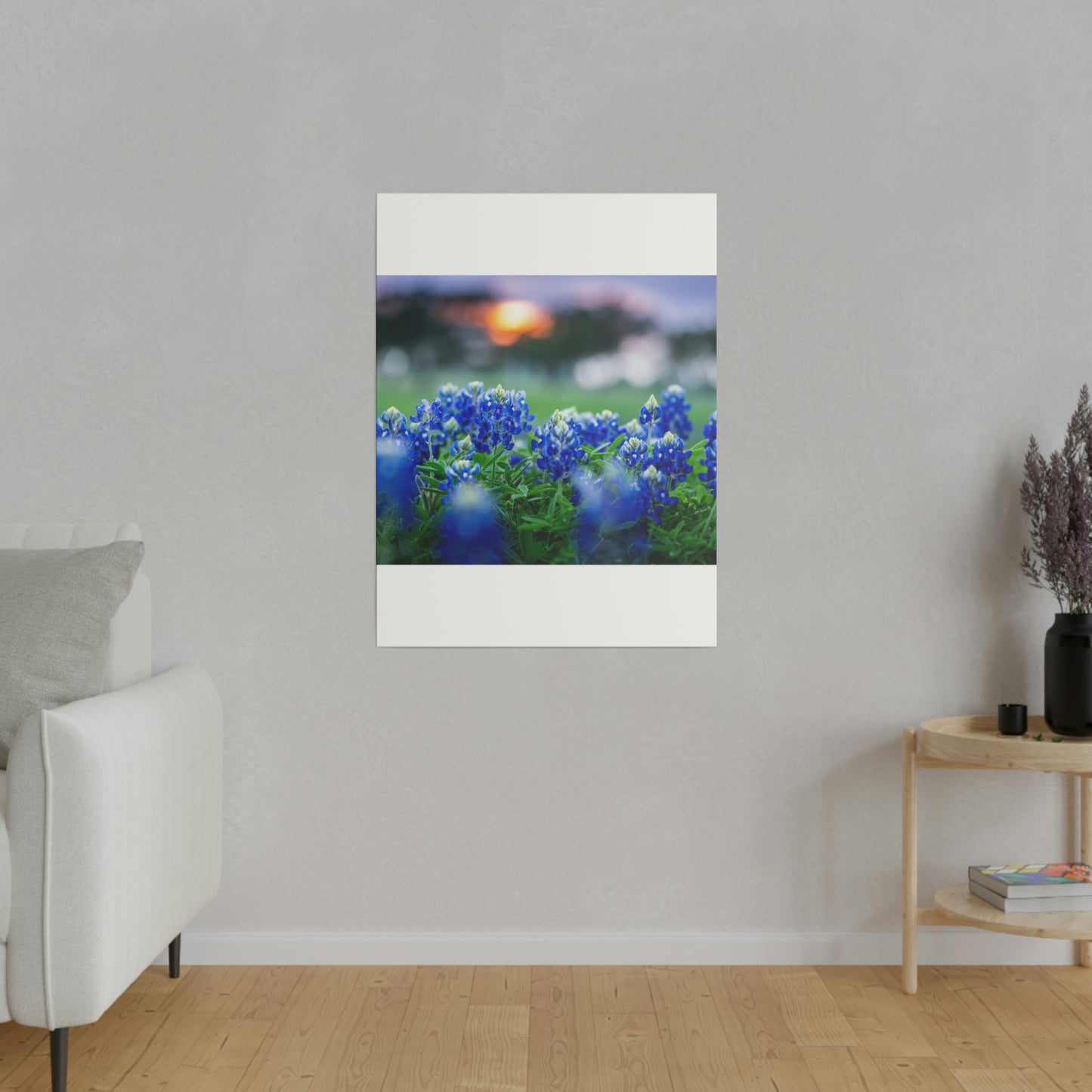 Blue Bonnets on matte Canvas, Stretched, 0.75"