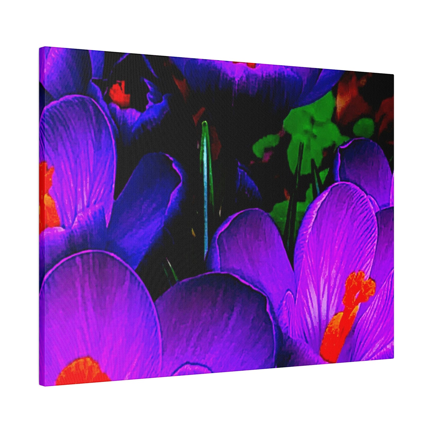 Purple Flowers on Matte Canvas, Stretched, 0.75"