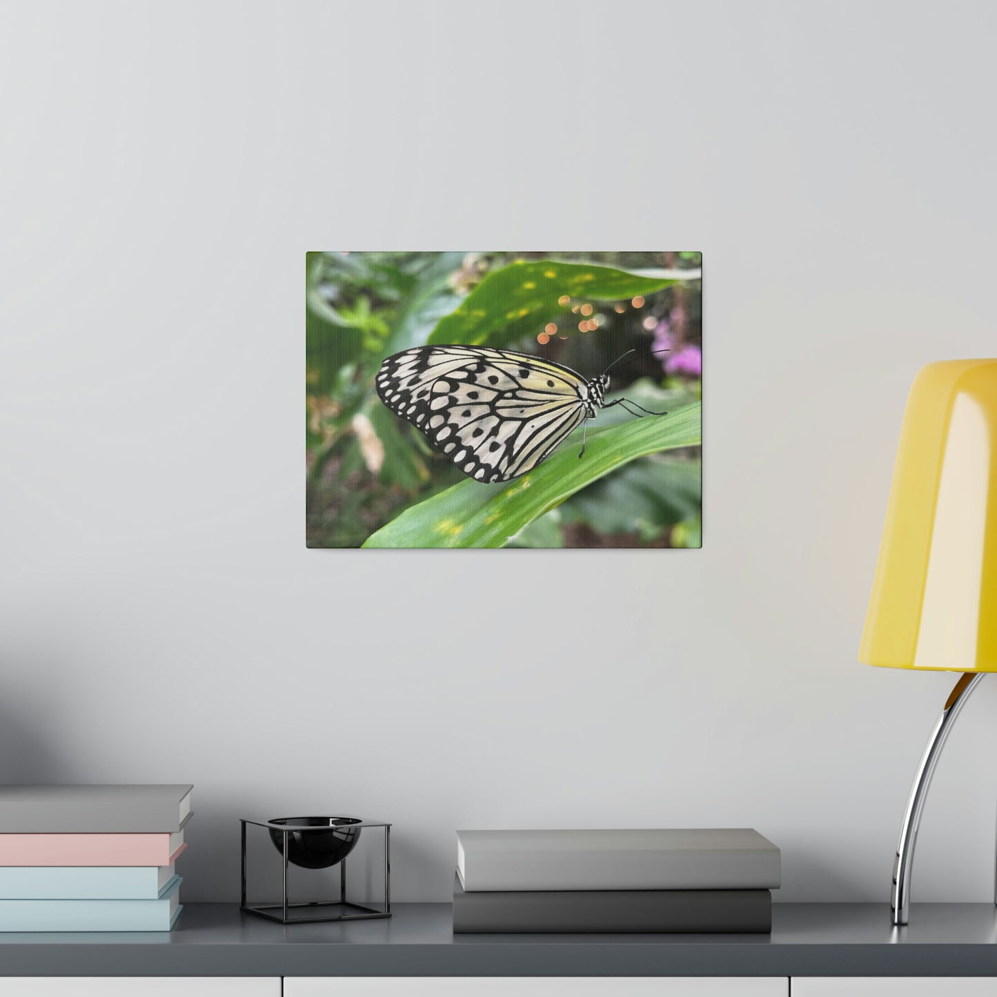 Black and White Butterfly on Matte Canvas, Stretched, 0.75"