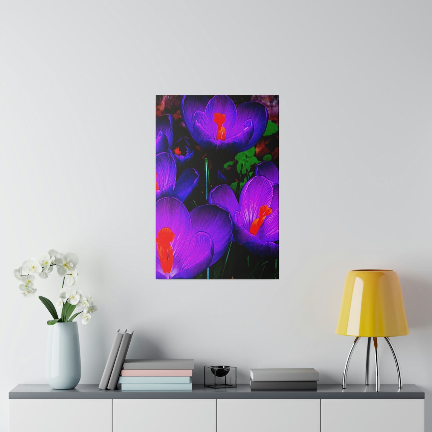 Purple Flowers on Matte Canvas, Stretched, 0.75"