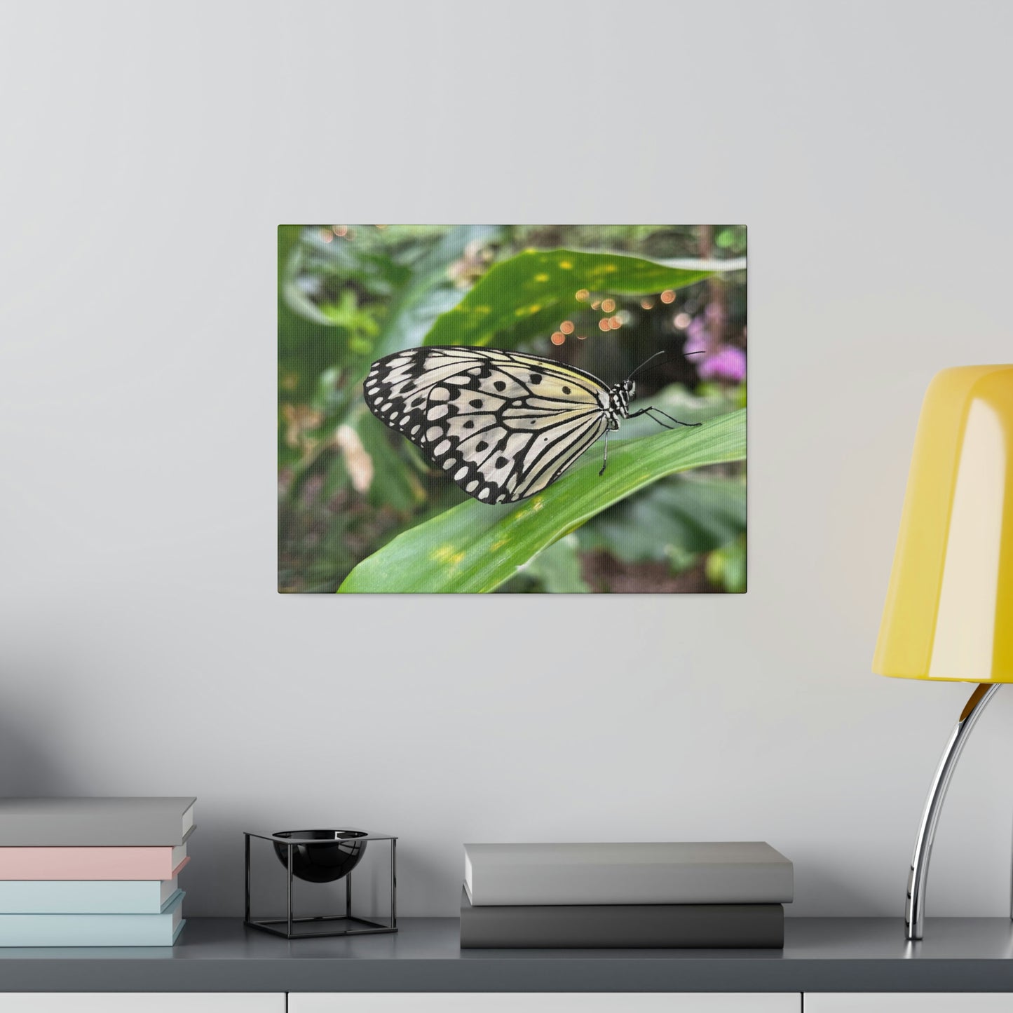 Black and White Butterfly on Matte Canvas, Stretched, 0.75"