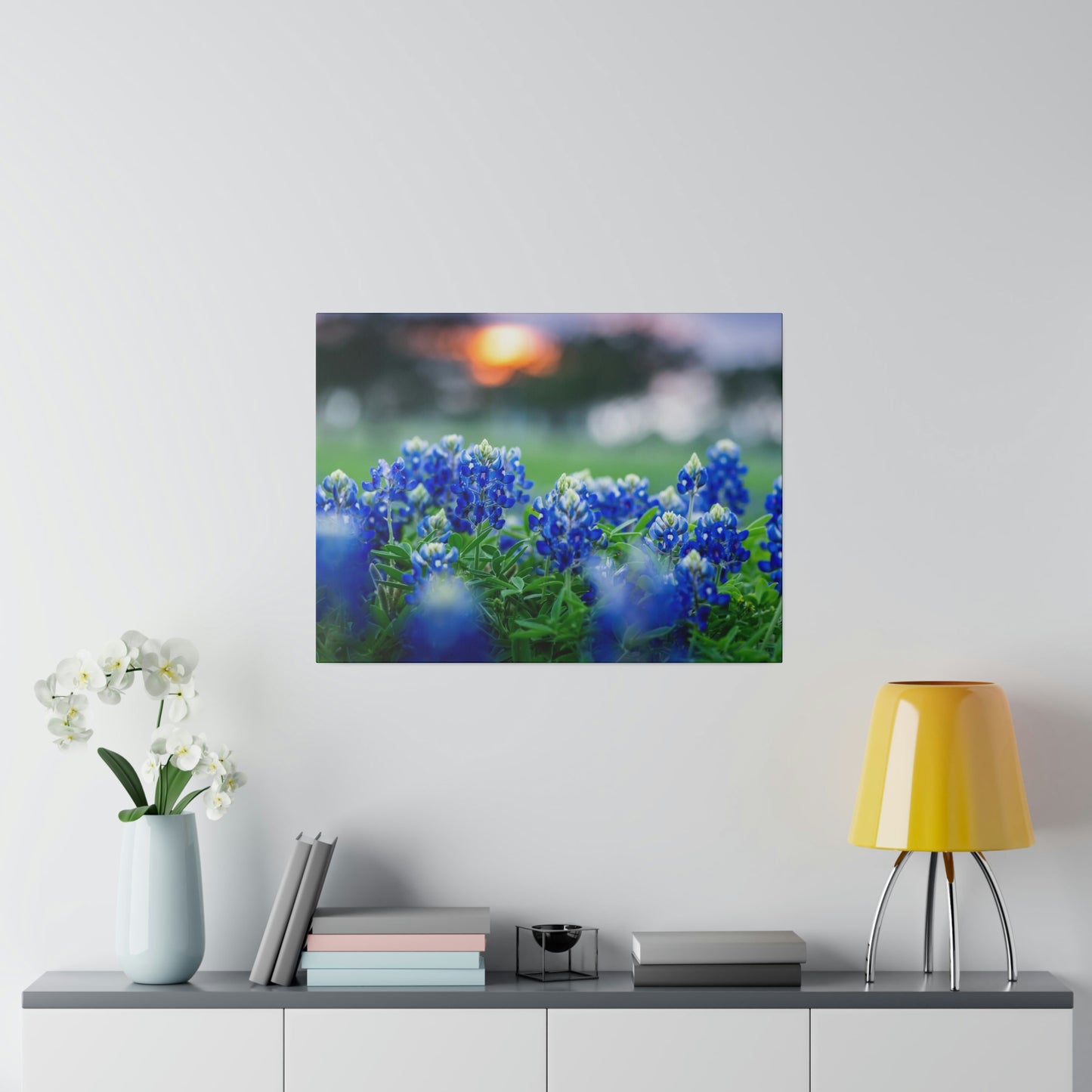 Blue Bonnets on matte Canvas, Stretched, 0.75"