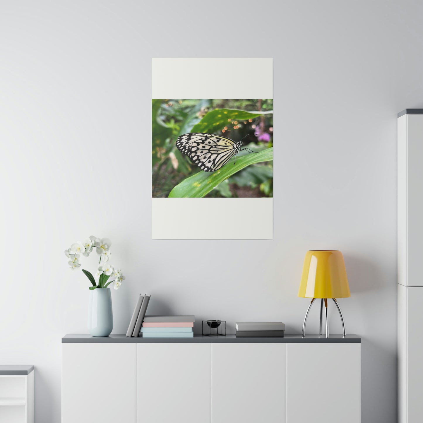 Black and White Butterfly on Matte Canvas, Stretched, 0.75"