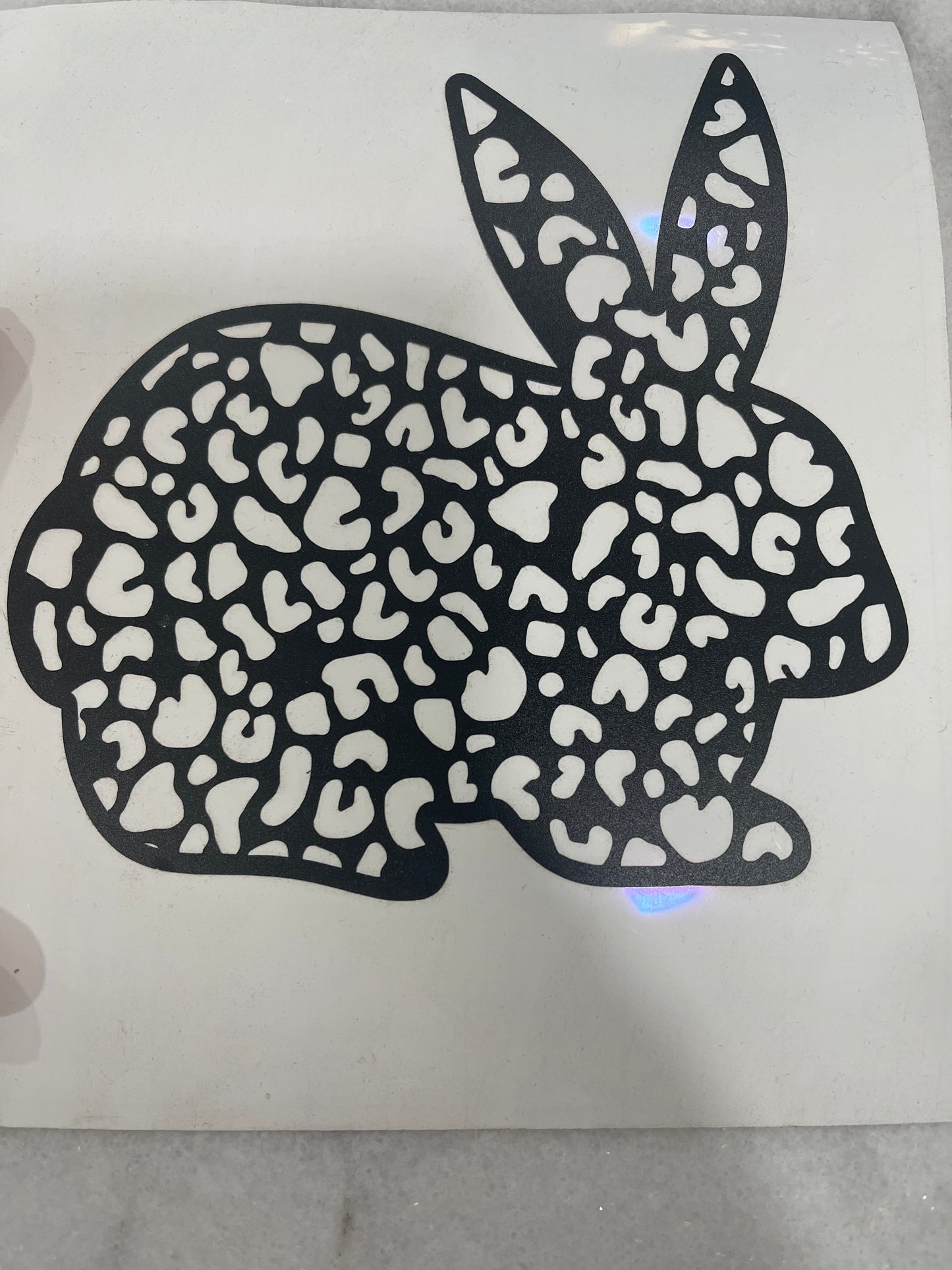 Leopard Print Bunny Vinyl Decal