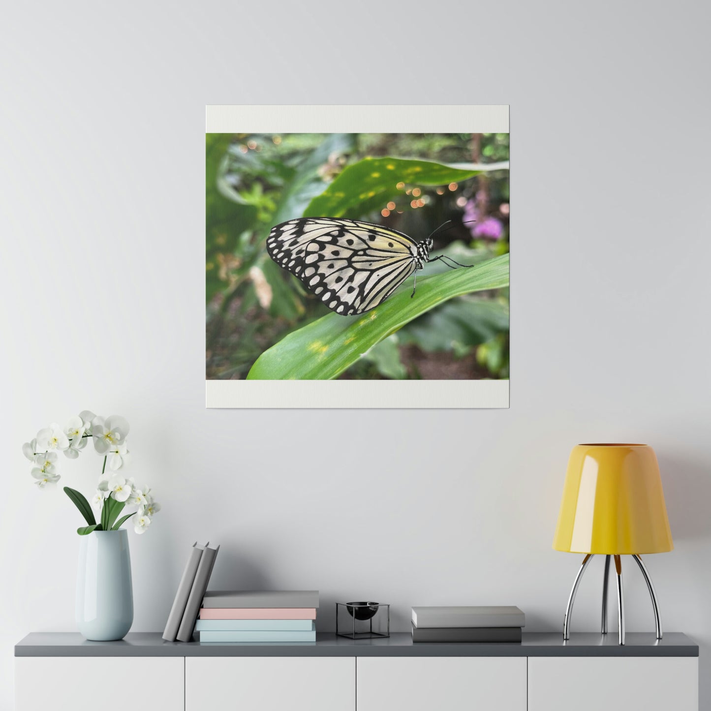 Black and White Butterfly on Matte Canvas, Stretched, 0.75"