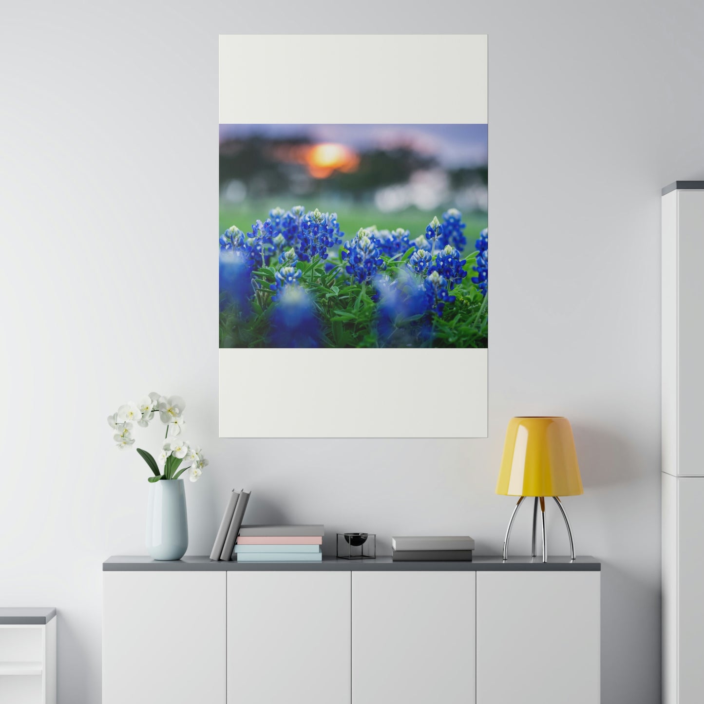 Blue Bonnets on matte Canvas, Stretched, 0.75"