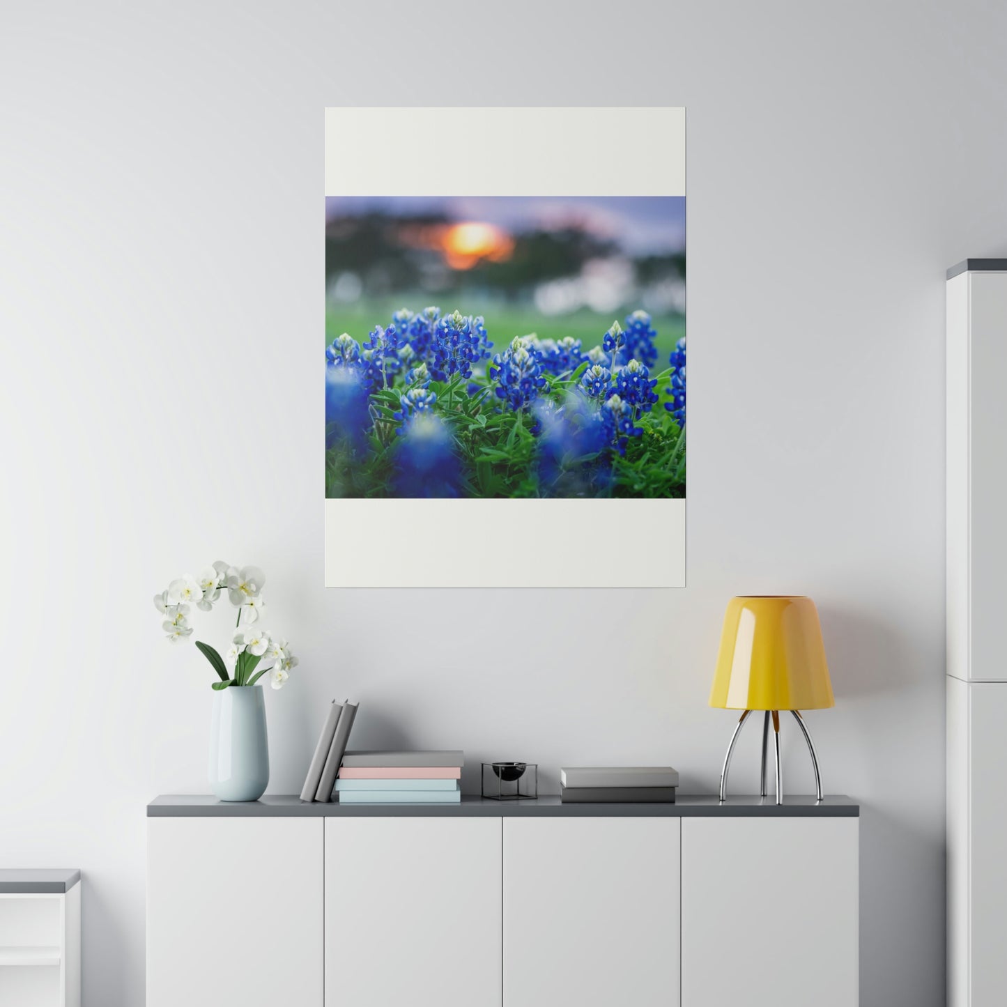 Blue Bonnets on matte Canvas, Stretched, 0.75"