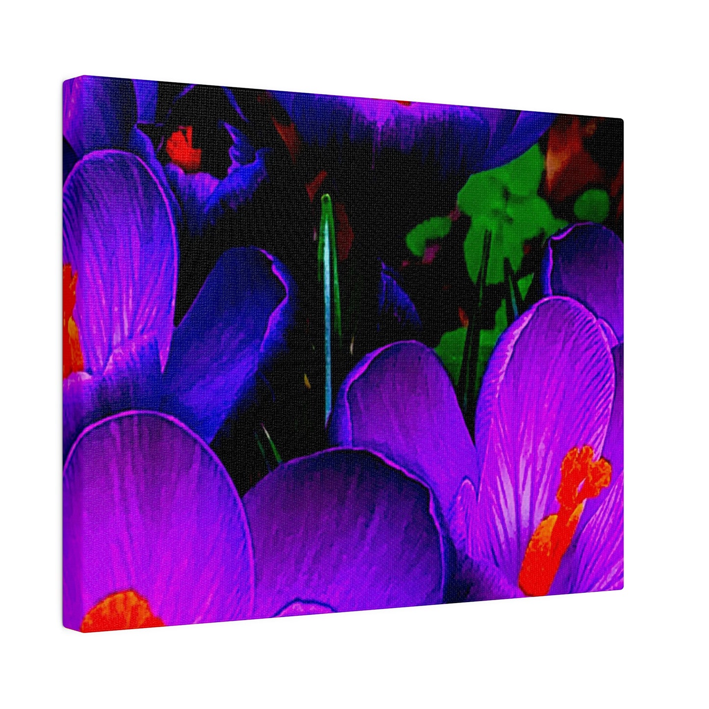 Purple Flowers on Matte Canvas, Stretched, 0.75"