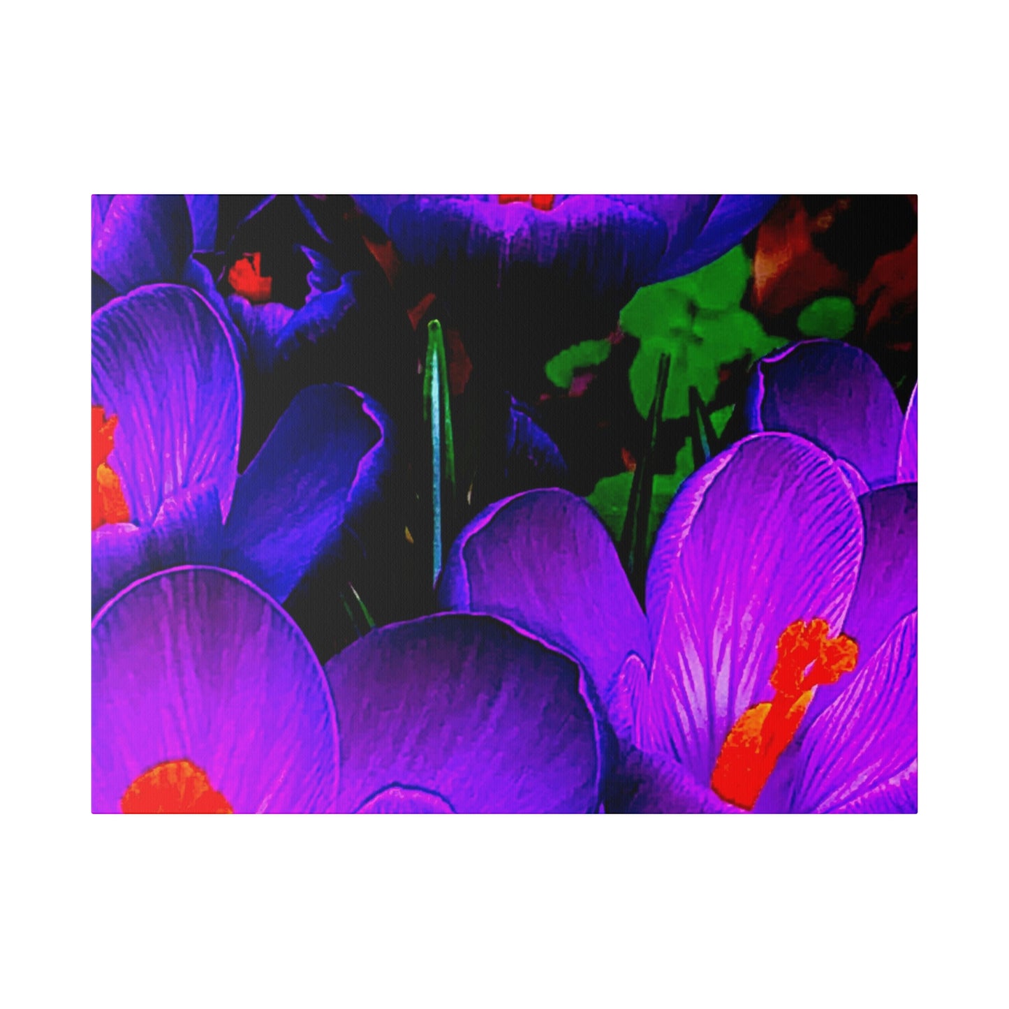 Purple Flowers on Matte Canvas, Stretched, 0.75"