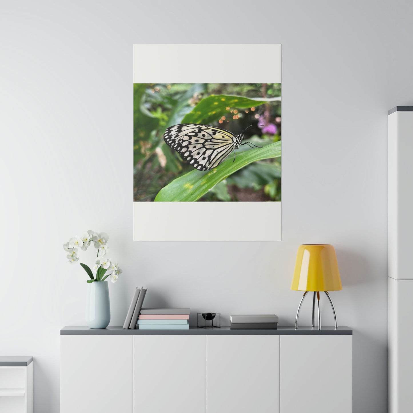 Black and White Butterfly on Matte Canvas, Stretched, 0.75"