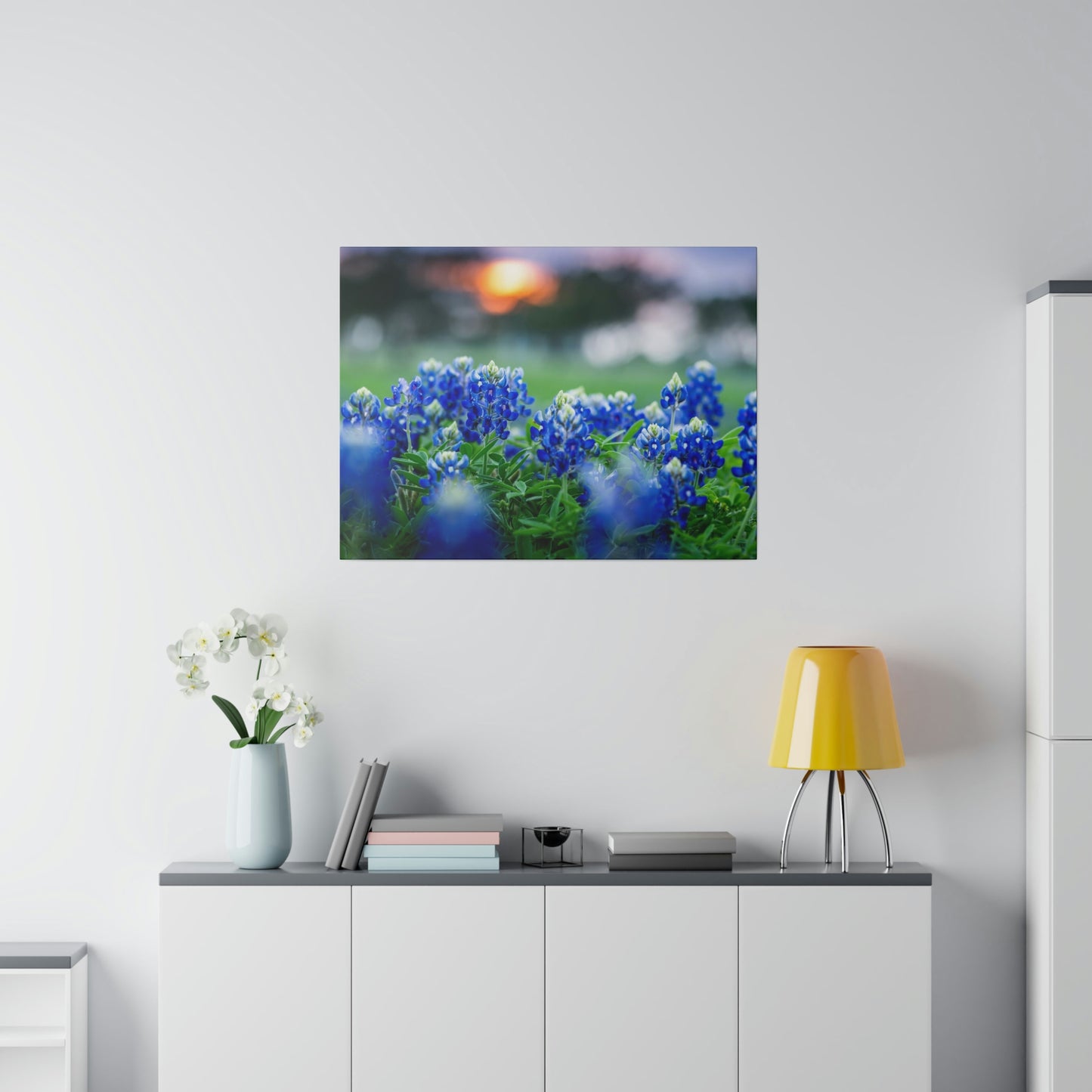 Blue Bonnets on matte Canvas, Stretched, 0.75"