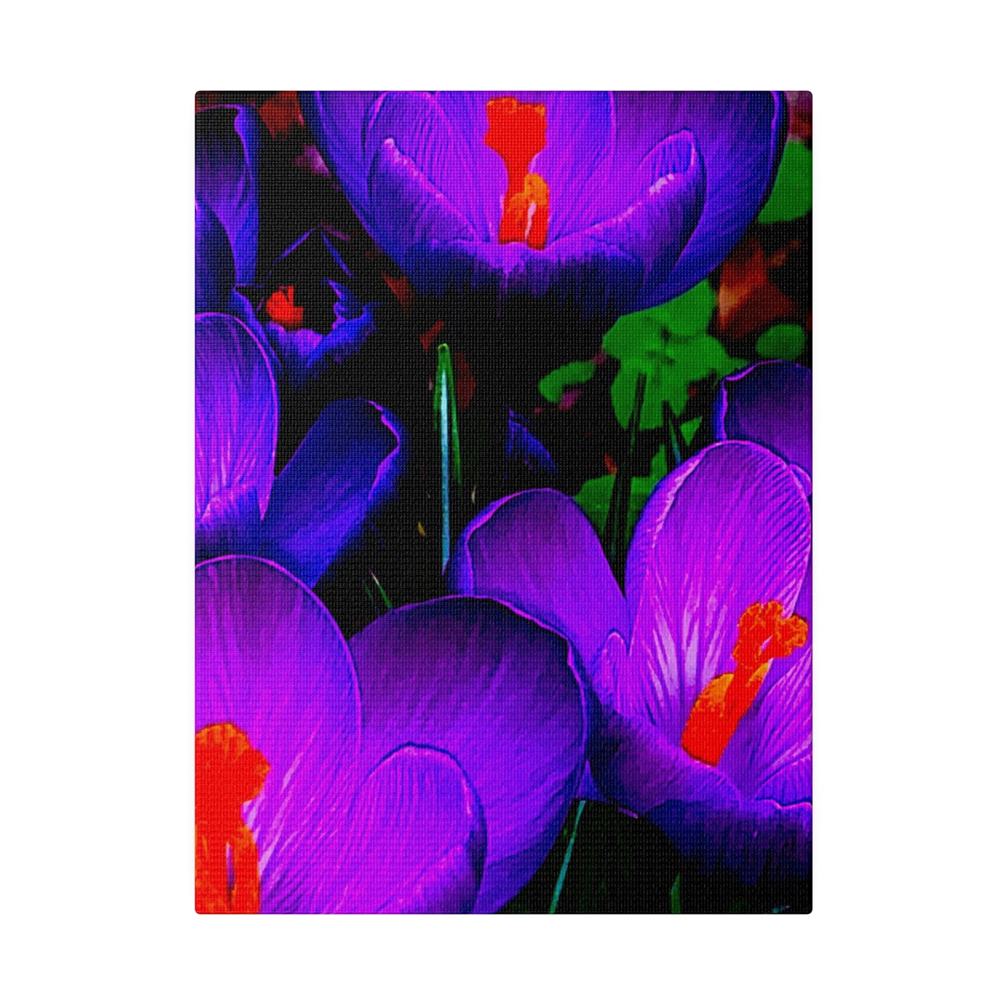 Purple Flowers on Matte Canvas, Stretched, 0.75"