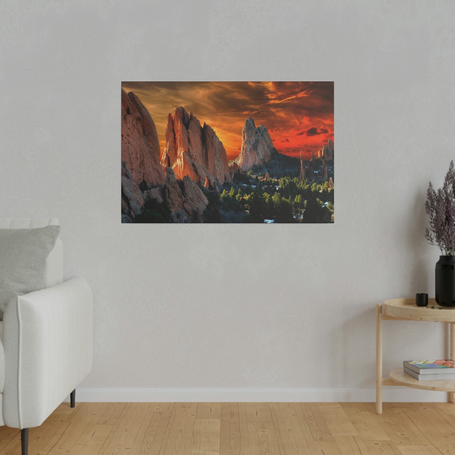 Sunset at Garden of the gods on Matte Canvas, Stretched, 0.75"