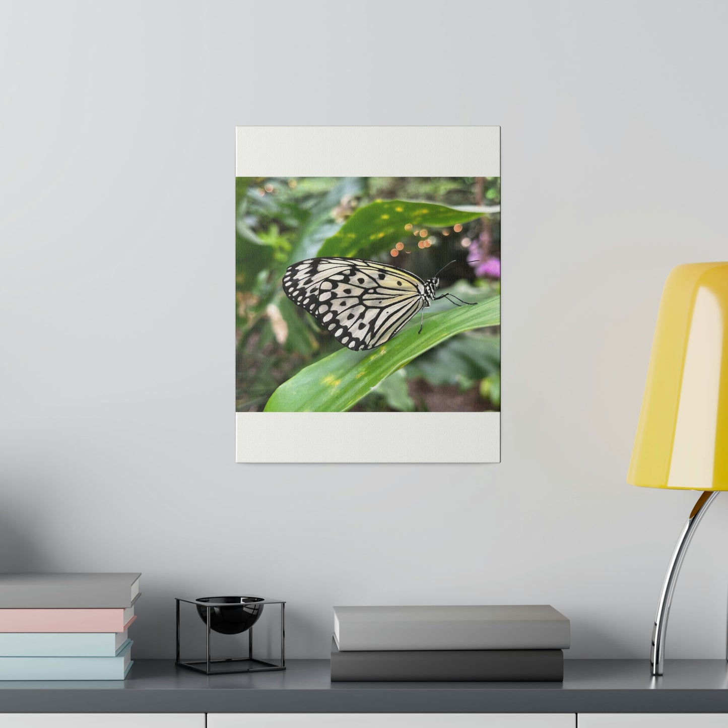 Black and White Butterfly on Matte Canvas, Stretched, 0.75"