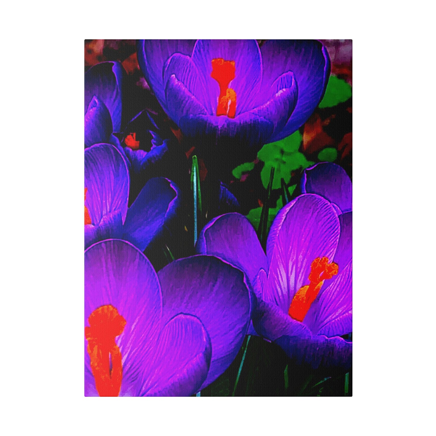 Purple Flowers on Matte Canvas, Stretched, 0.75"