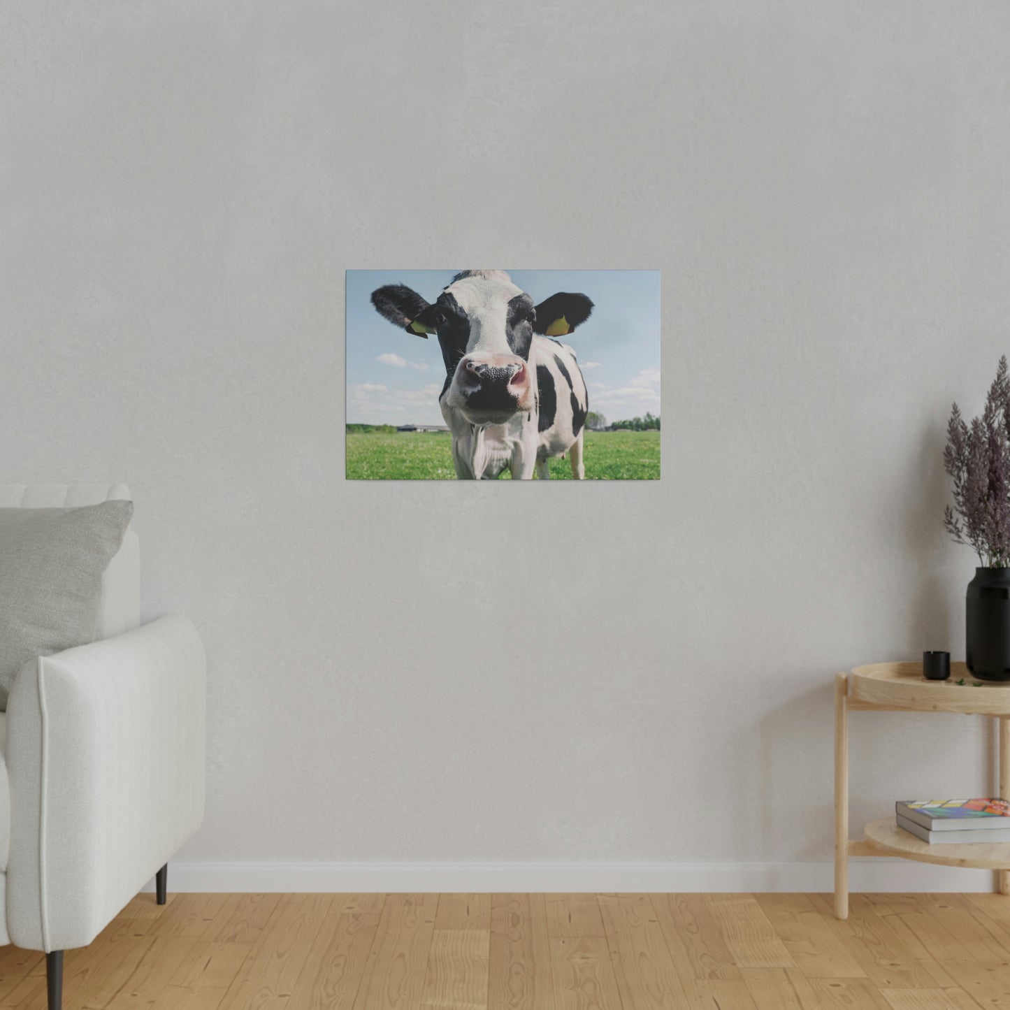 Black and White Cow, Matte Canvas, Stretched, 0.75"