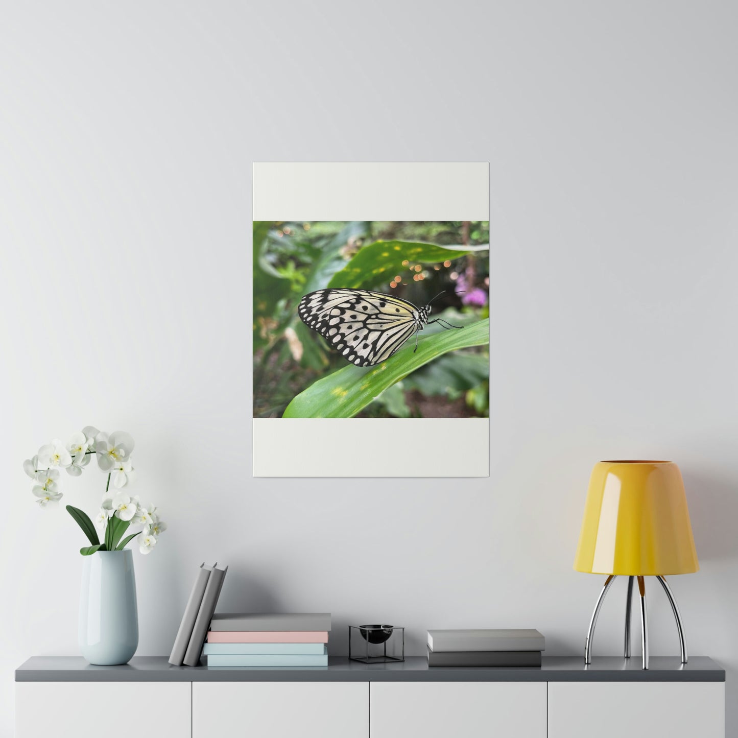 Black and White Butterfly on Matte Canvas, Stretched, 0.75"