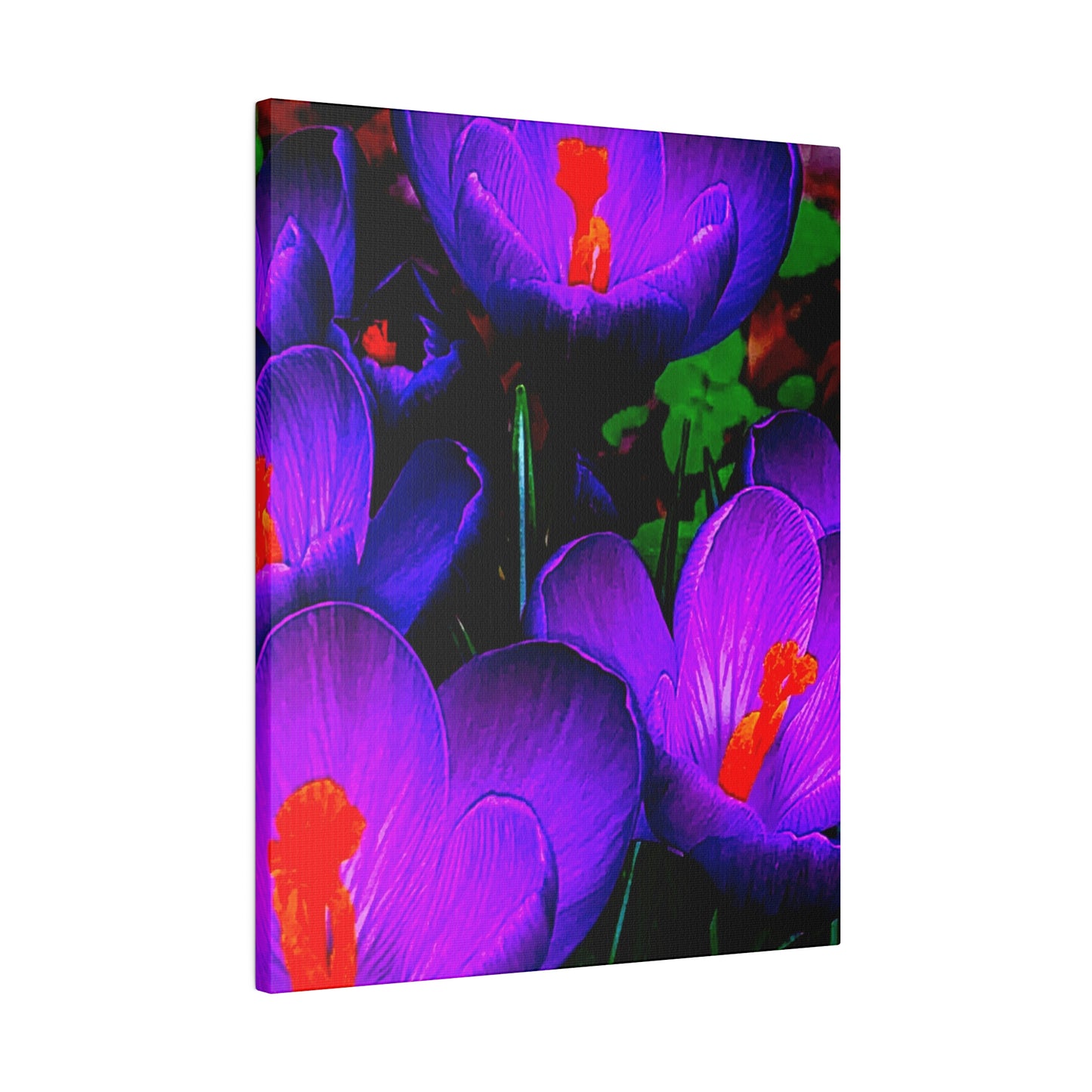 Purple Flowers on Matte Canvas, Stretched, 0.75"