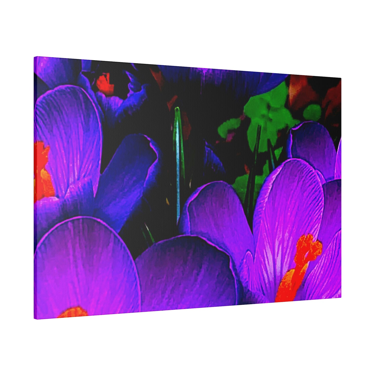 Purple Flowers on Matte Canvas, Stretched, 0.75"