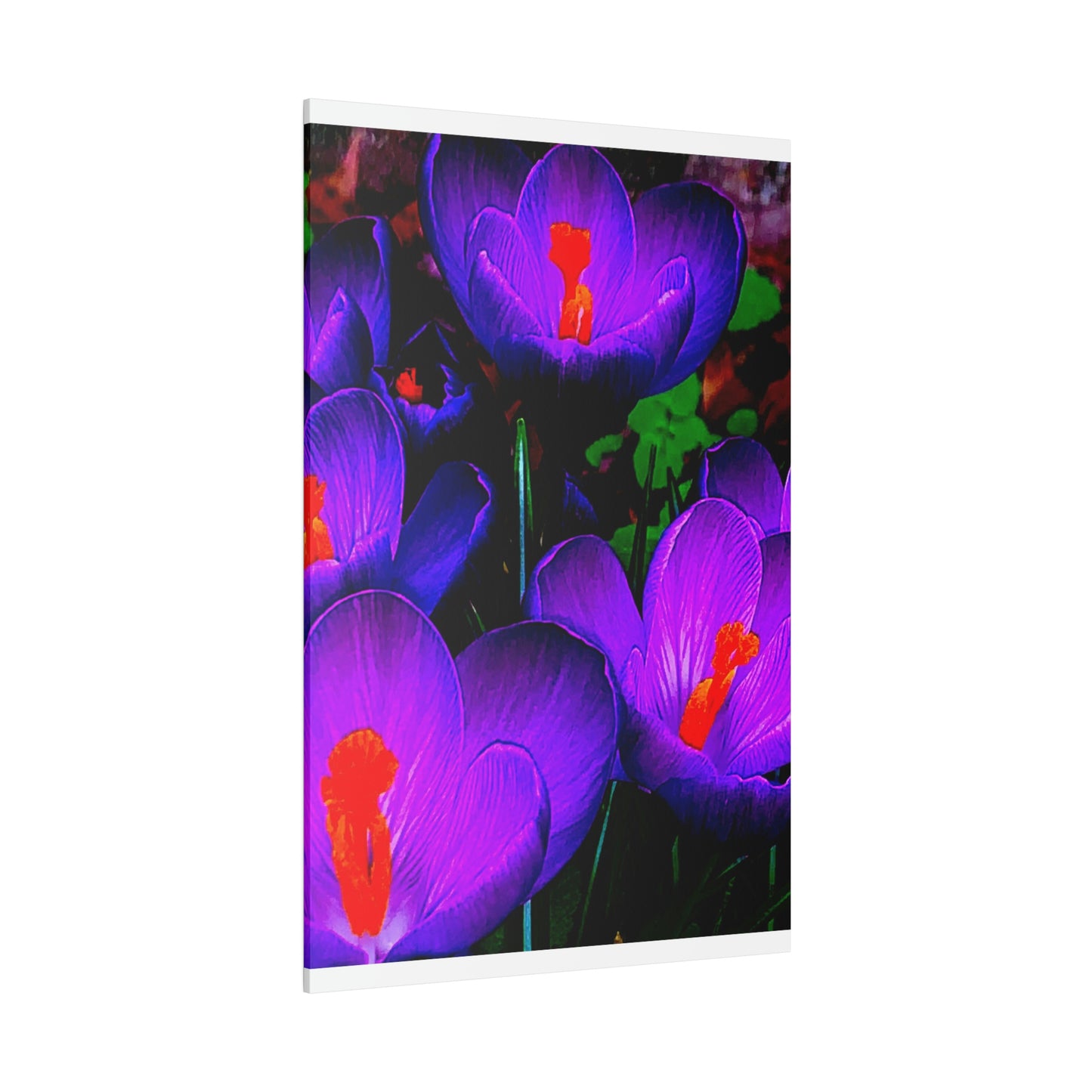 Purple Flowers on Matte Canvas, Stretched, 0.75"