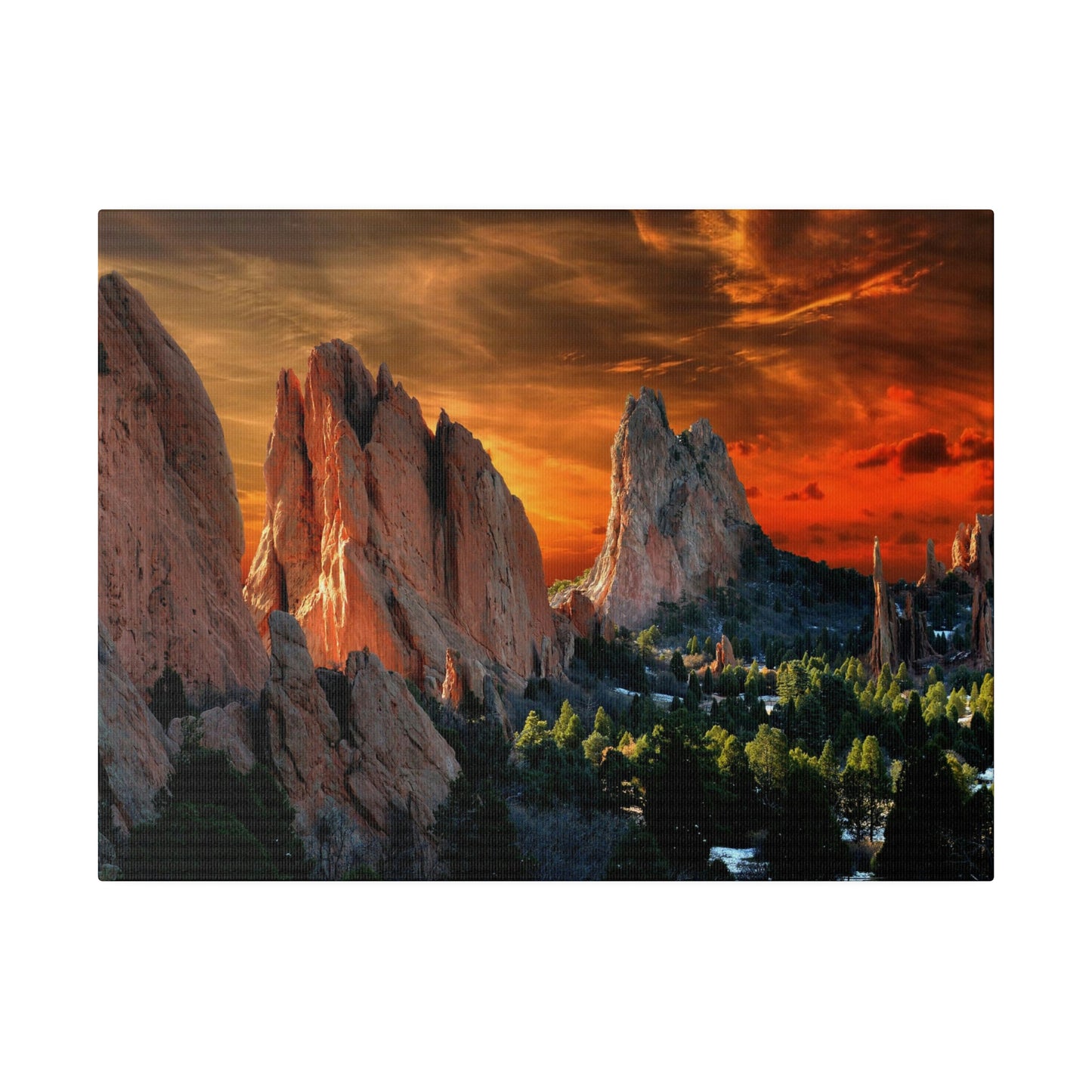 Sunset at Garden of the gods on Matte Canvas, Stretched, 0.75"