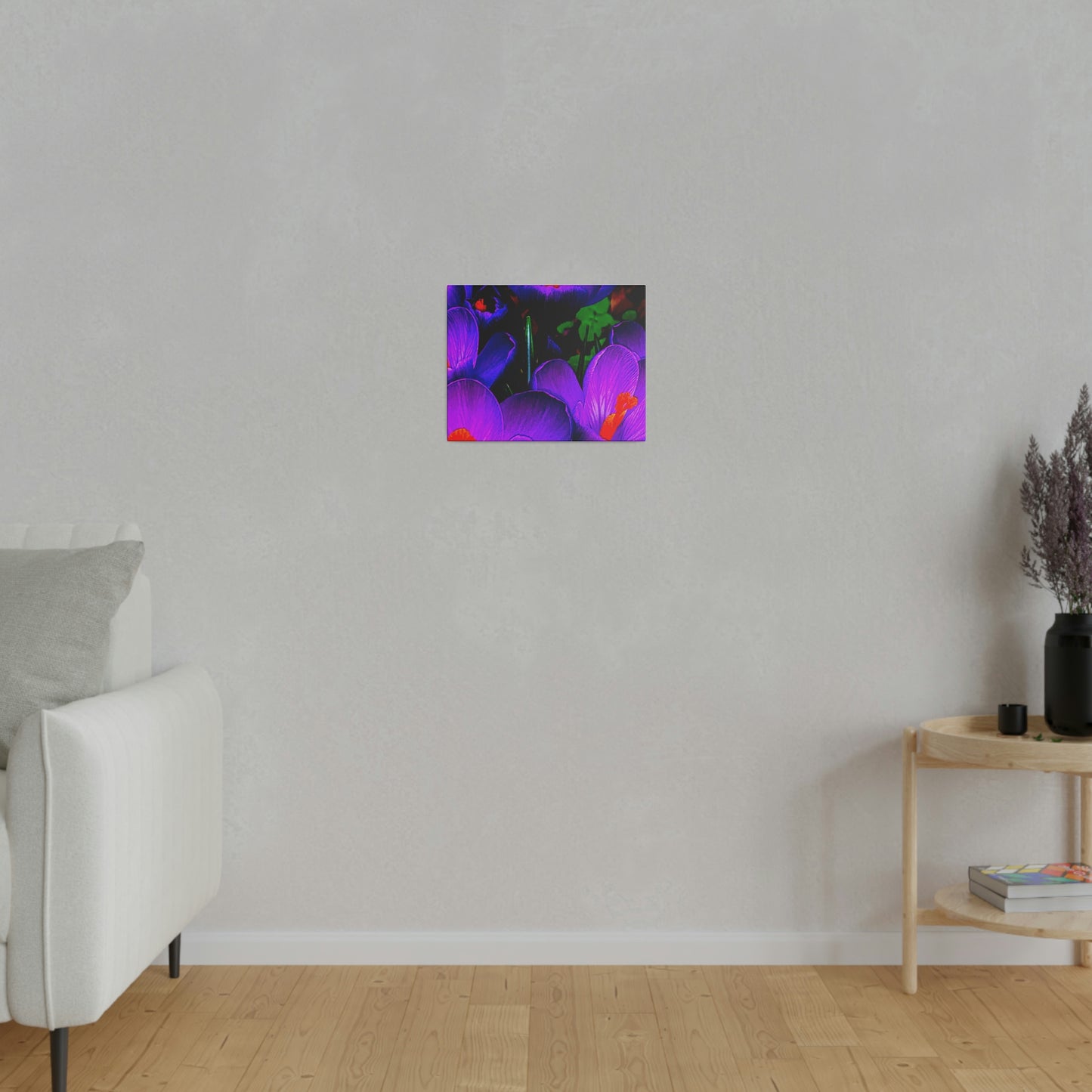 Purple Flowers on Matte Canvas, Stretched, 0.75"