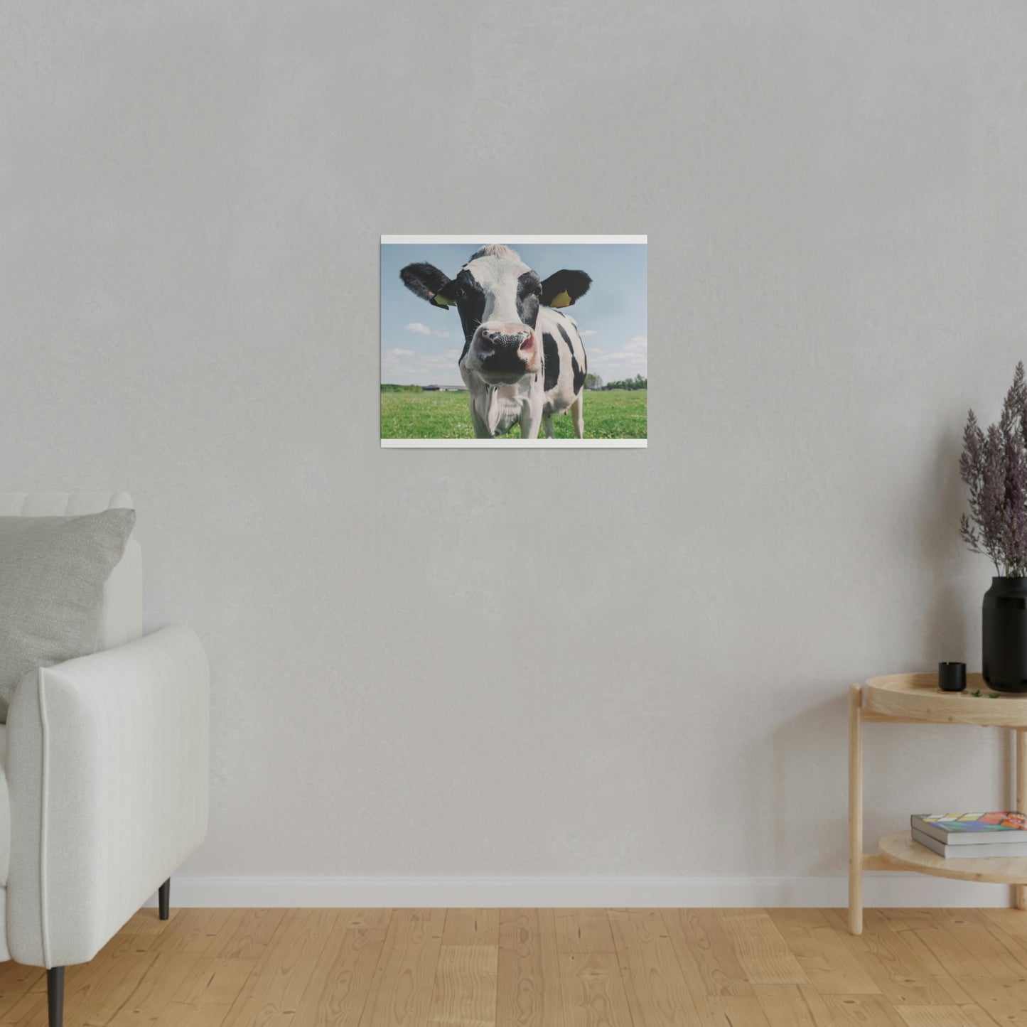 Black and White Cow, Matte Canvas, Stretched, 0.75"