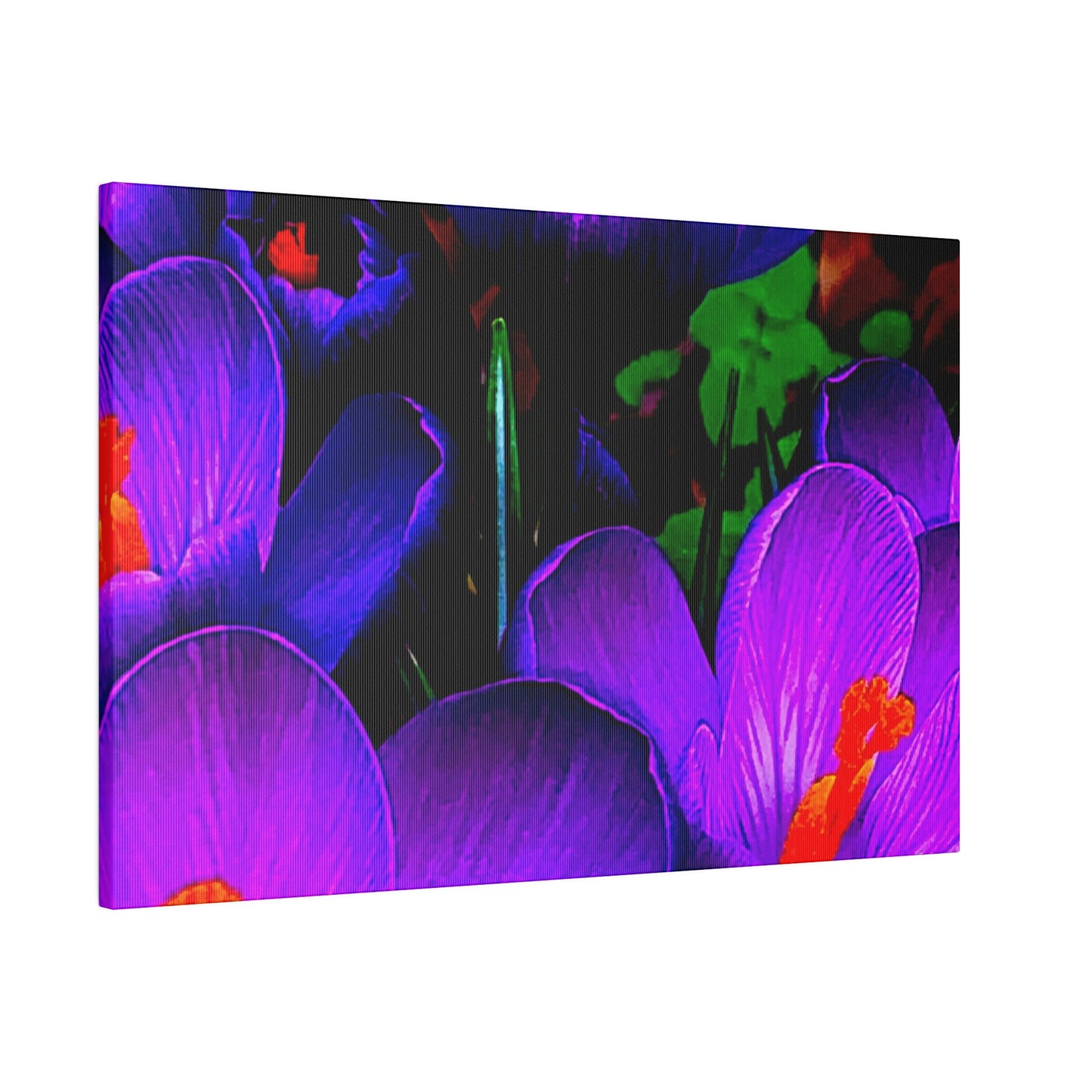 Purple Flowers on Matte Canvas, Stretched, 0.75"