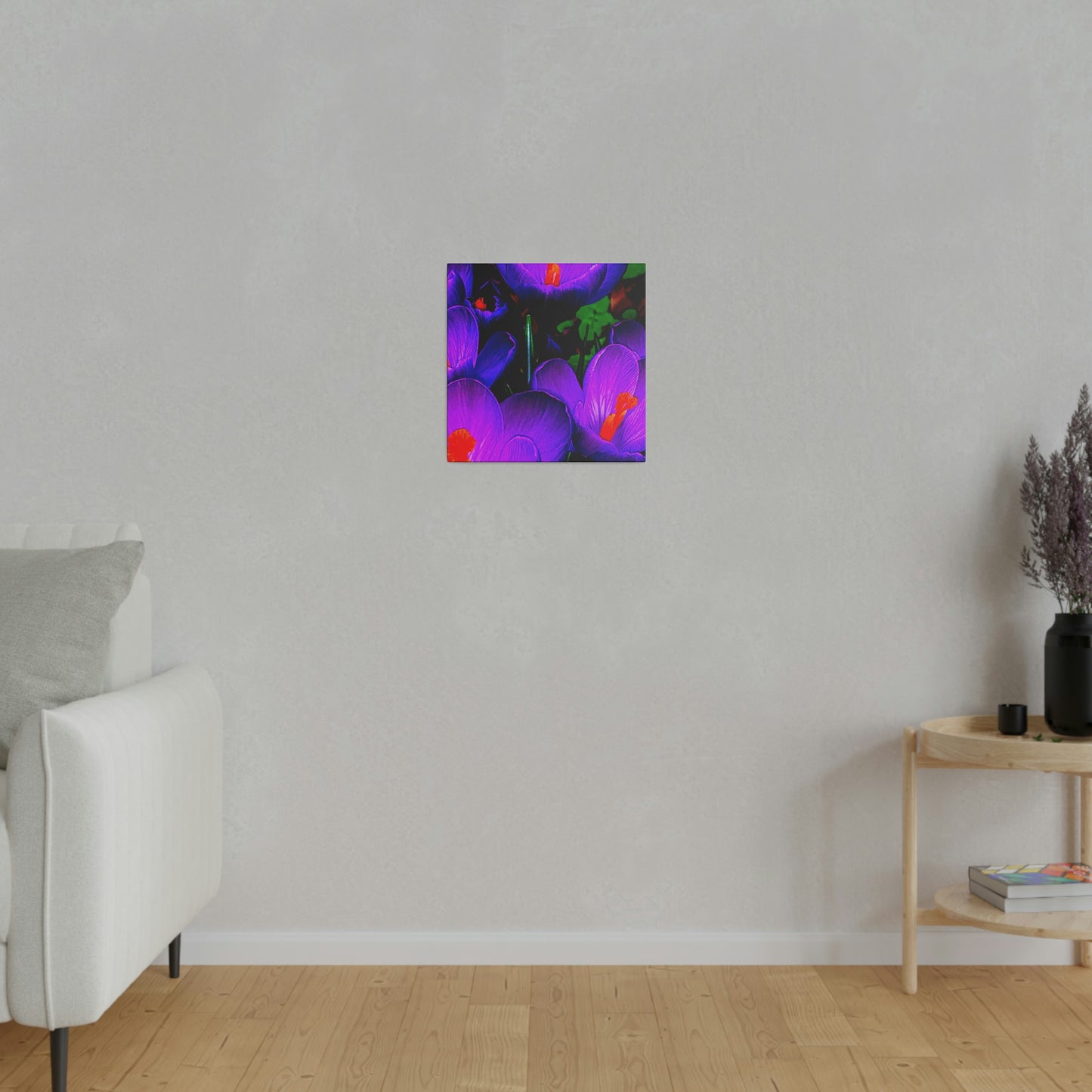 Purple Flowers on Matte Canvas, Stretched, 0.75"