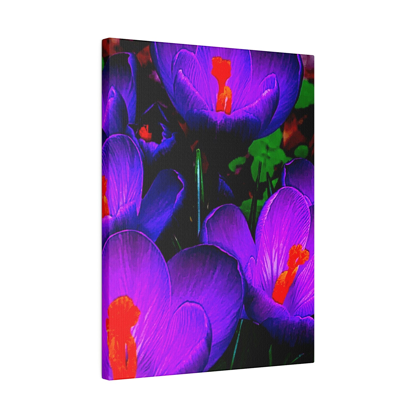 Purple Flowers on Matte Canvas, Stretched, 0.75"