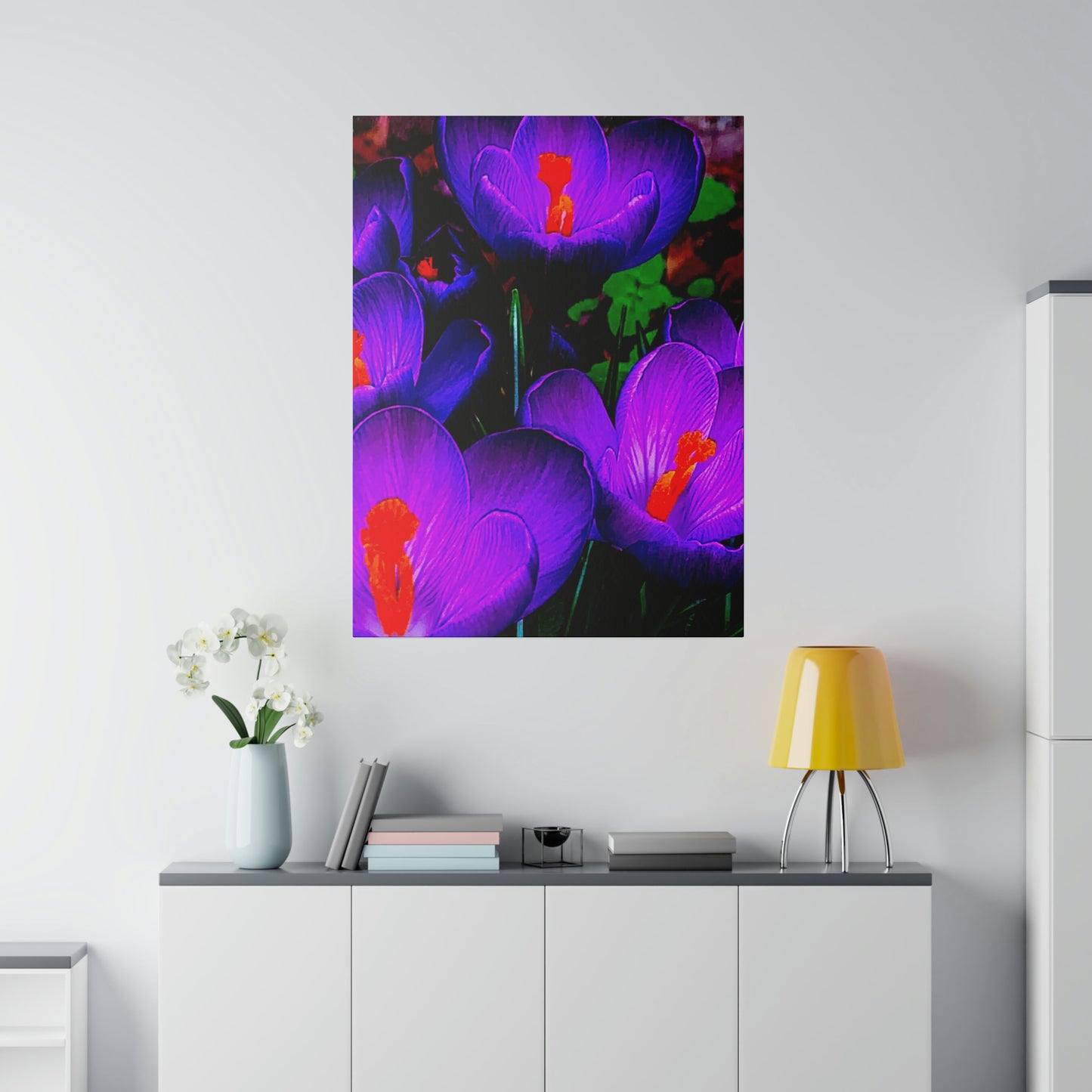 Purple Flowers on Matte Canvas, Stretched, 0.75"