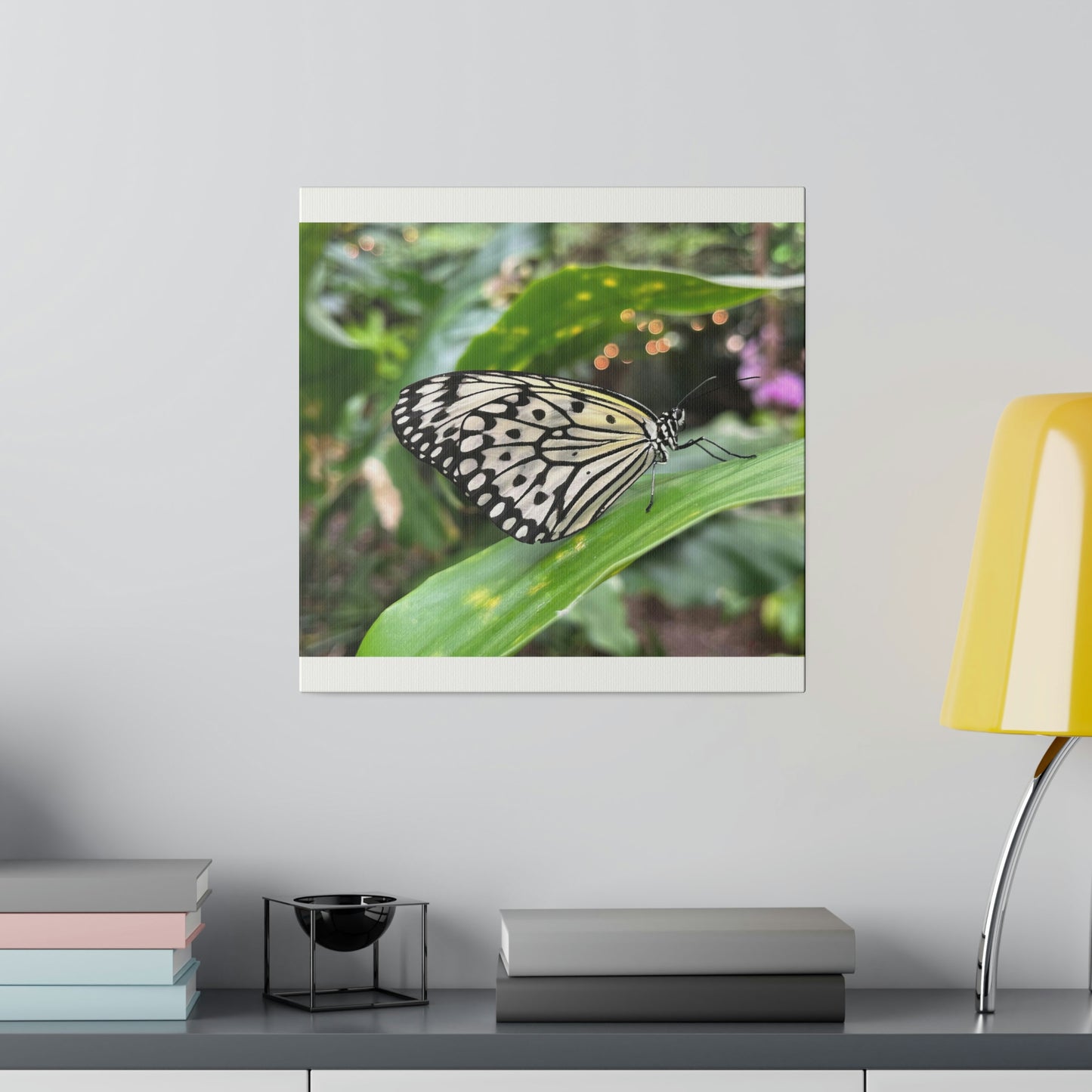 Black and White Butterfly on Matte Canvas, Stretched, 0.75"