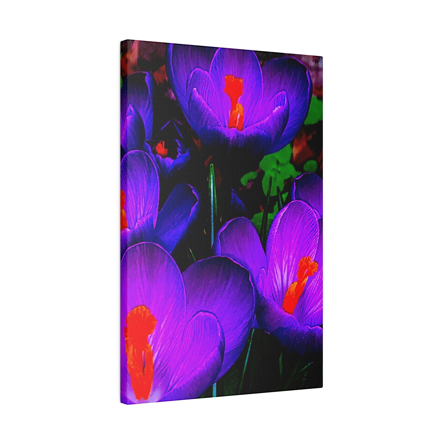 Purple Flowers on Matte Canvas, Stretched, 0.75"