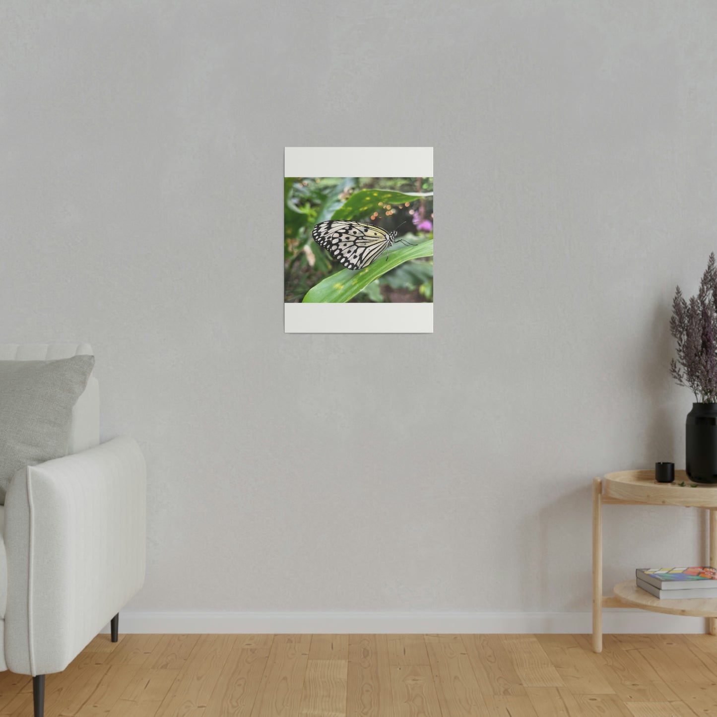 Black and White Butterfly on Matte Canvas, Stretched, 0.75"