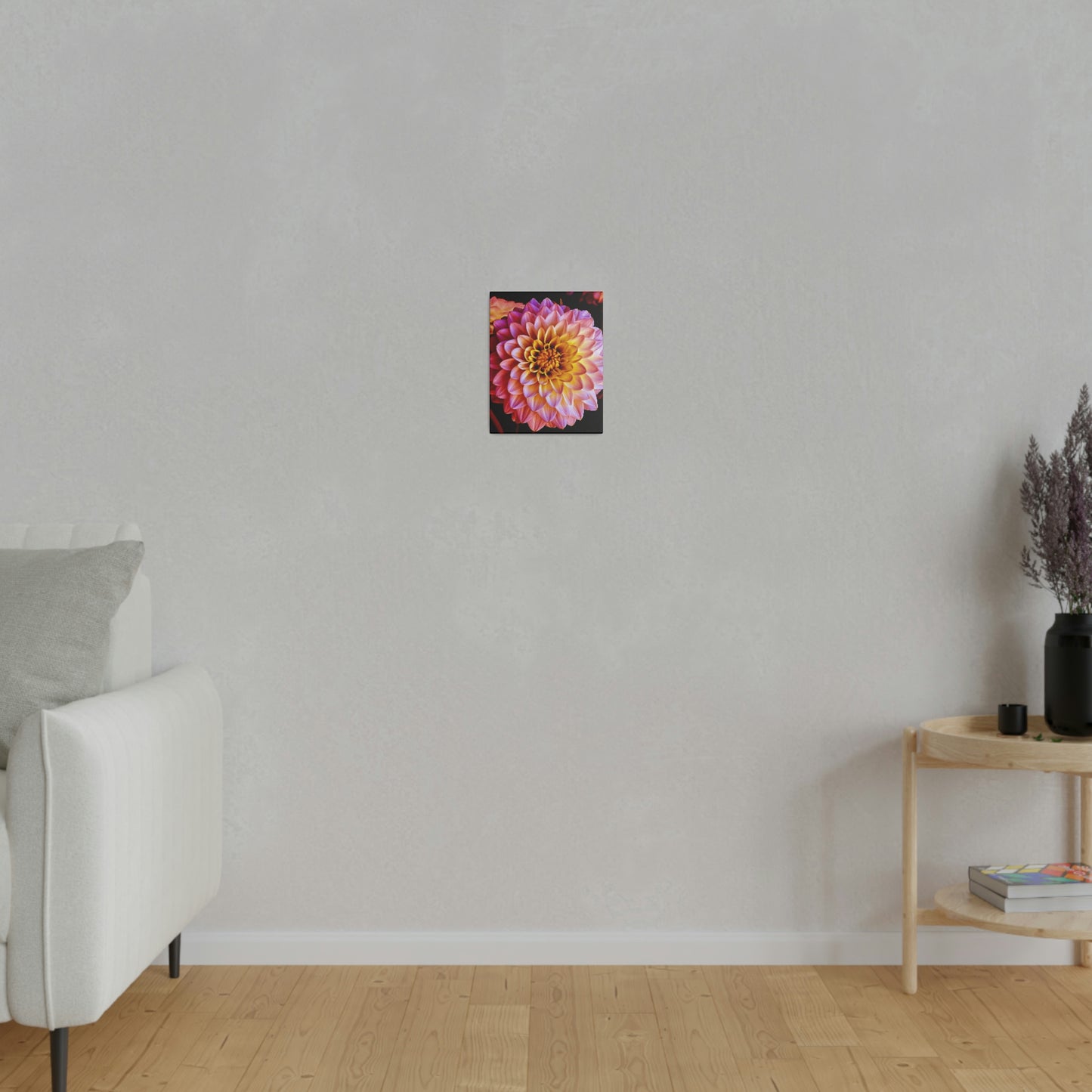 Colorful Dahlia on Matte Canvas, Stretched, 0.75"