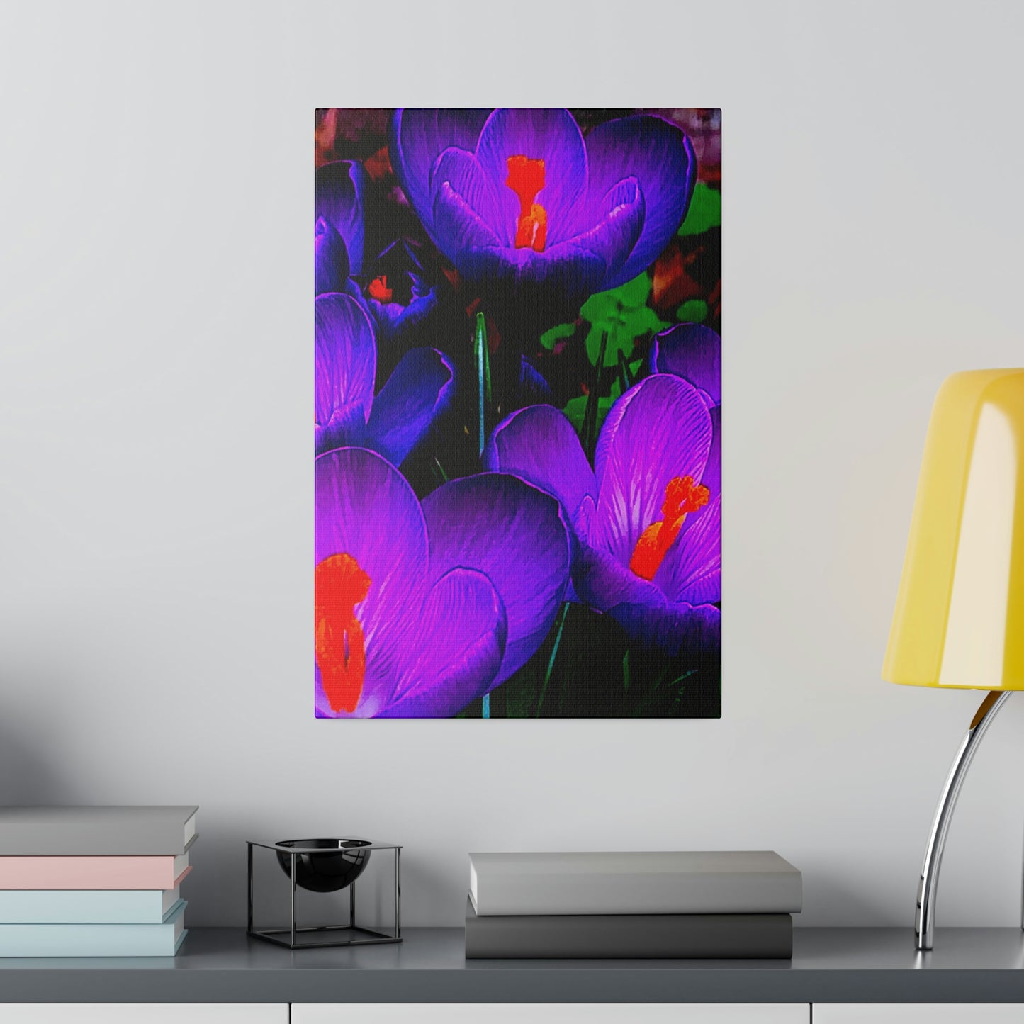 Purple Flowers on Matte Canvas, Stretched, 0.75"